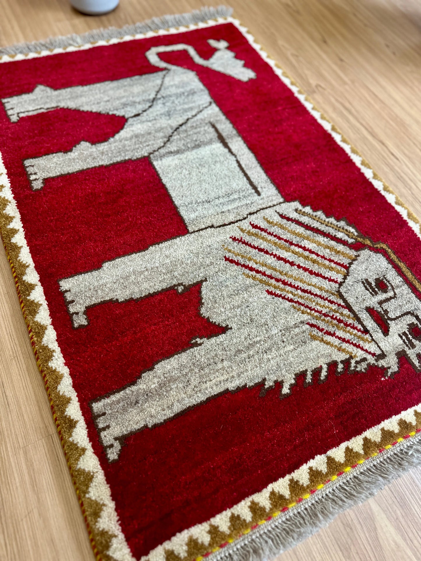 100×70cm ペルシャ手織りギャッベ 手織り カシュクリ Decorworks