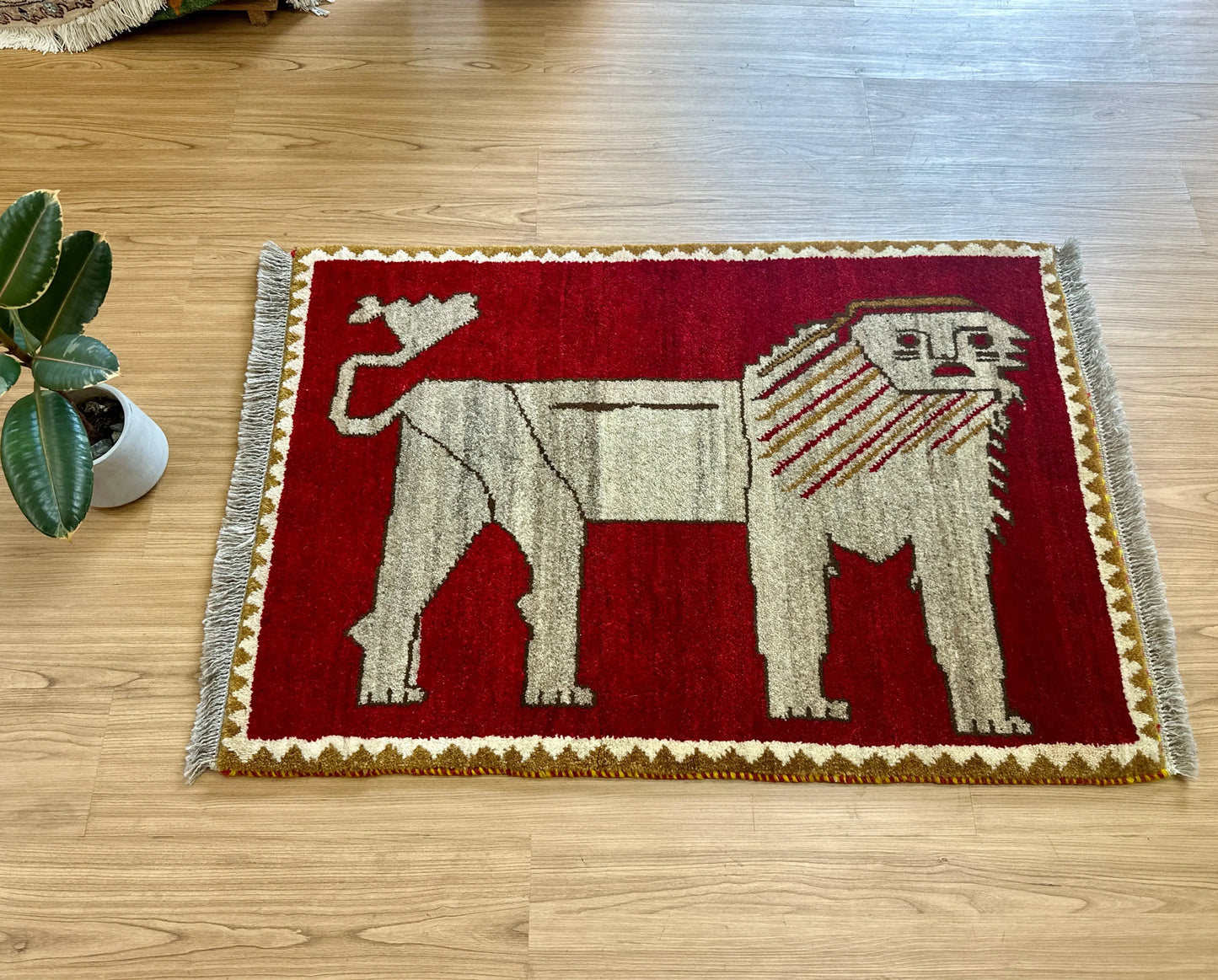 100×70cm ペルシャ手織りギャッベ 手織り カシュクリ Decorworks