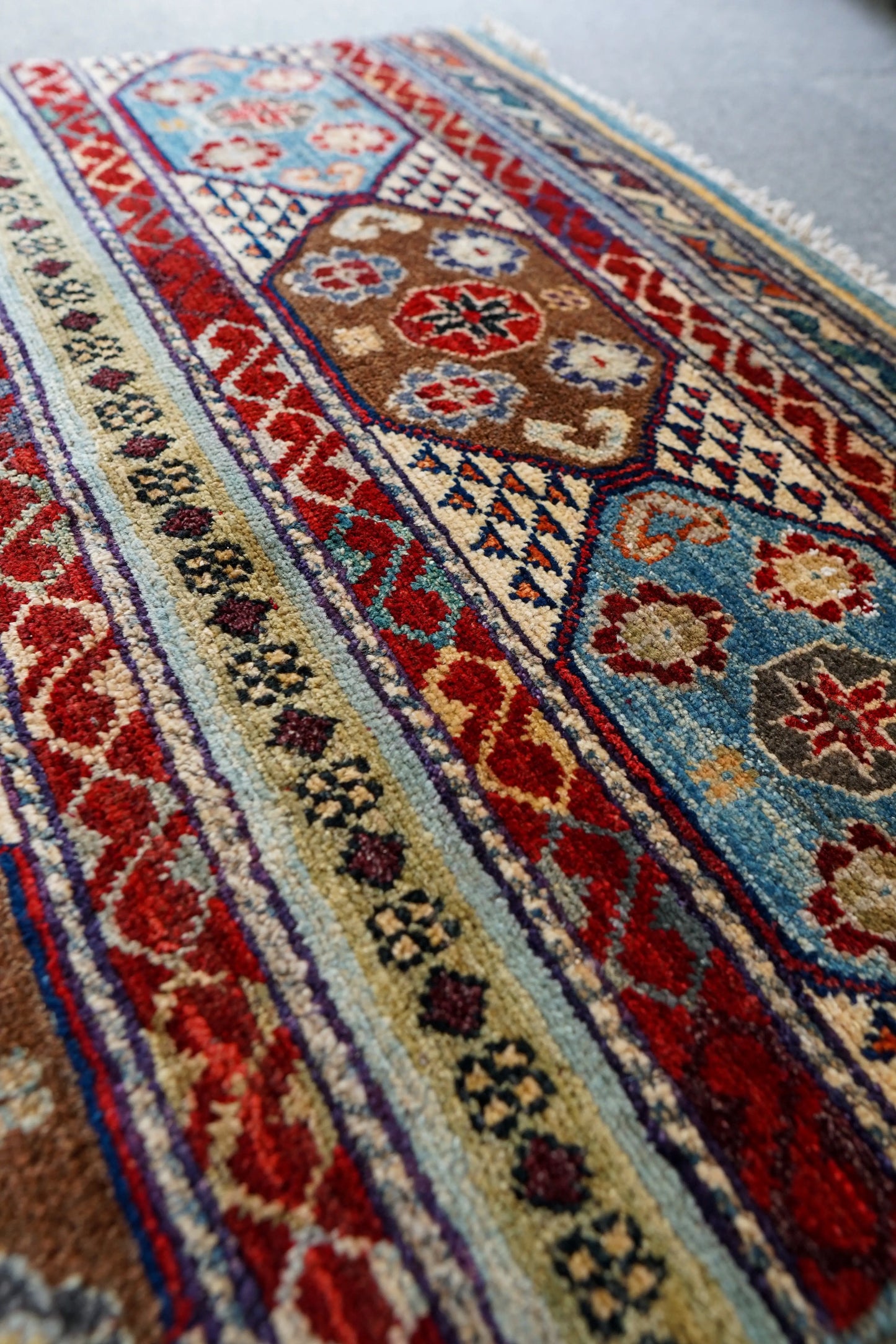125×84cm アフガニスタン ガズニーウール 手織り絨毯 Decorworks