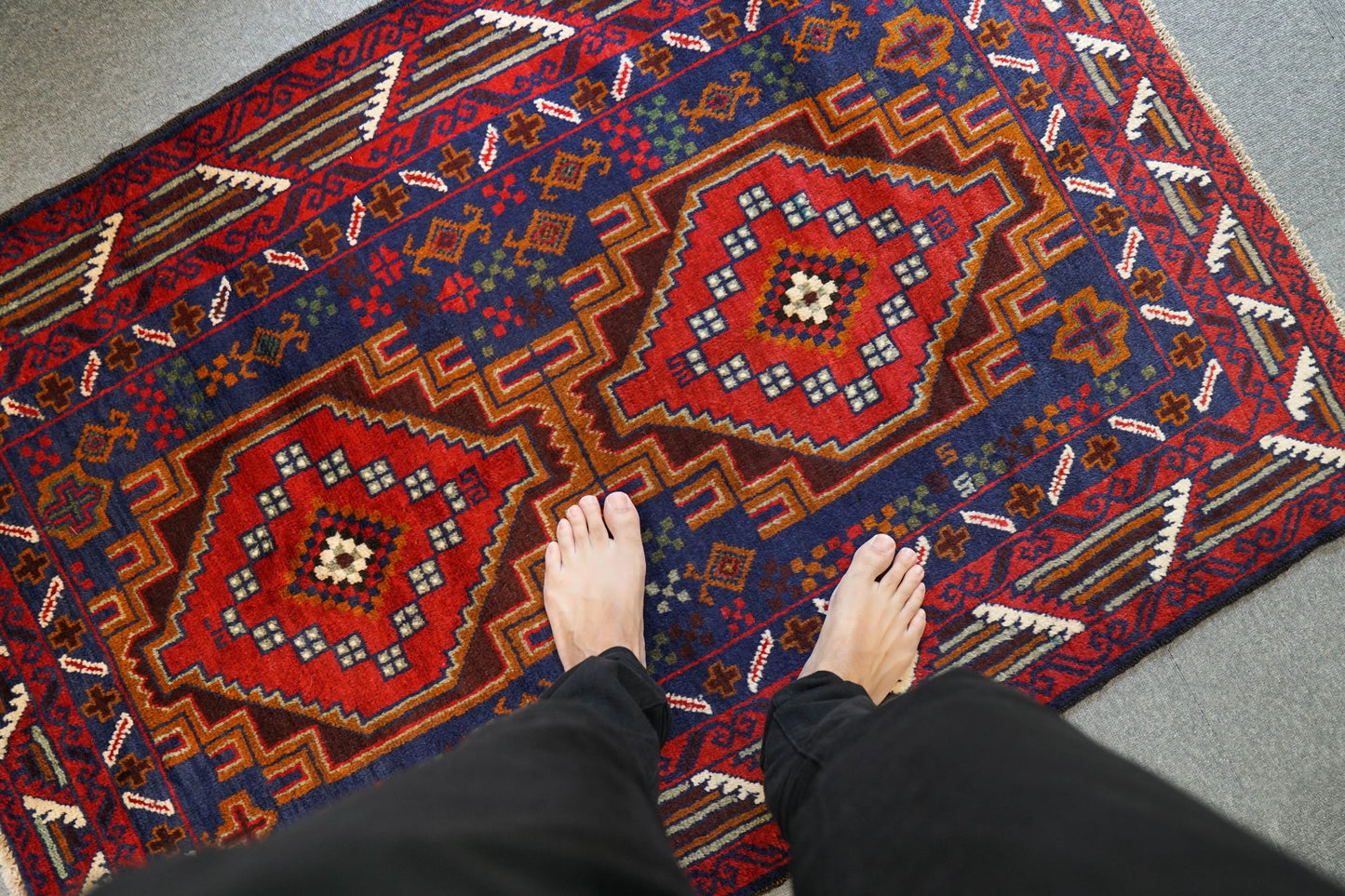 144×100cm Persian Antique Baluch rug Decorworks