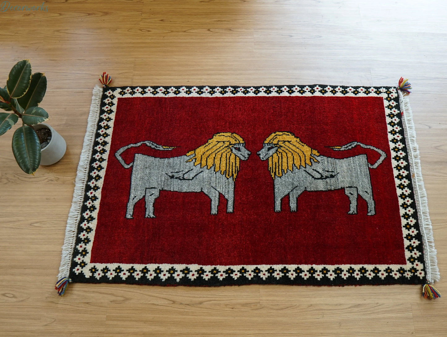 147x102cm 手織り ペルシャ絨毯 カシュカイ族 Decorworks