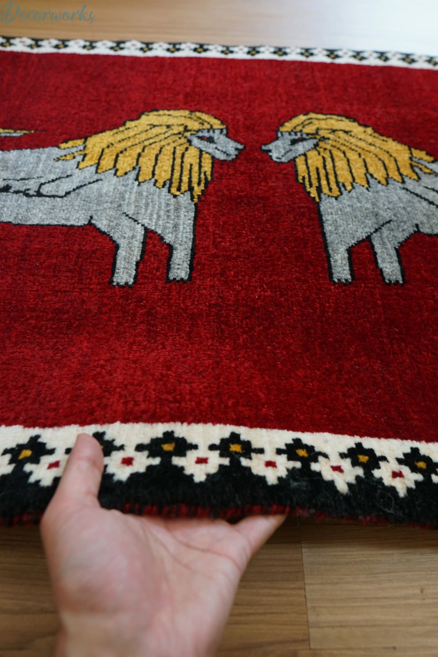 147x102cm 手織り ペルシャ絨毯 カシュカイ族 Decorworks
