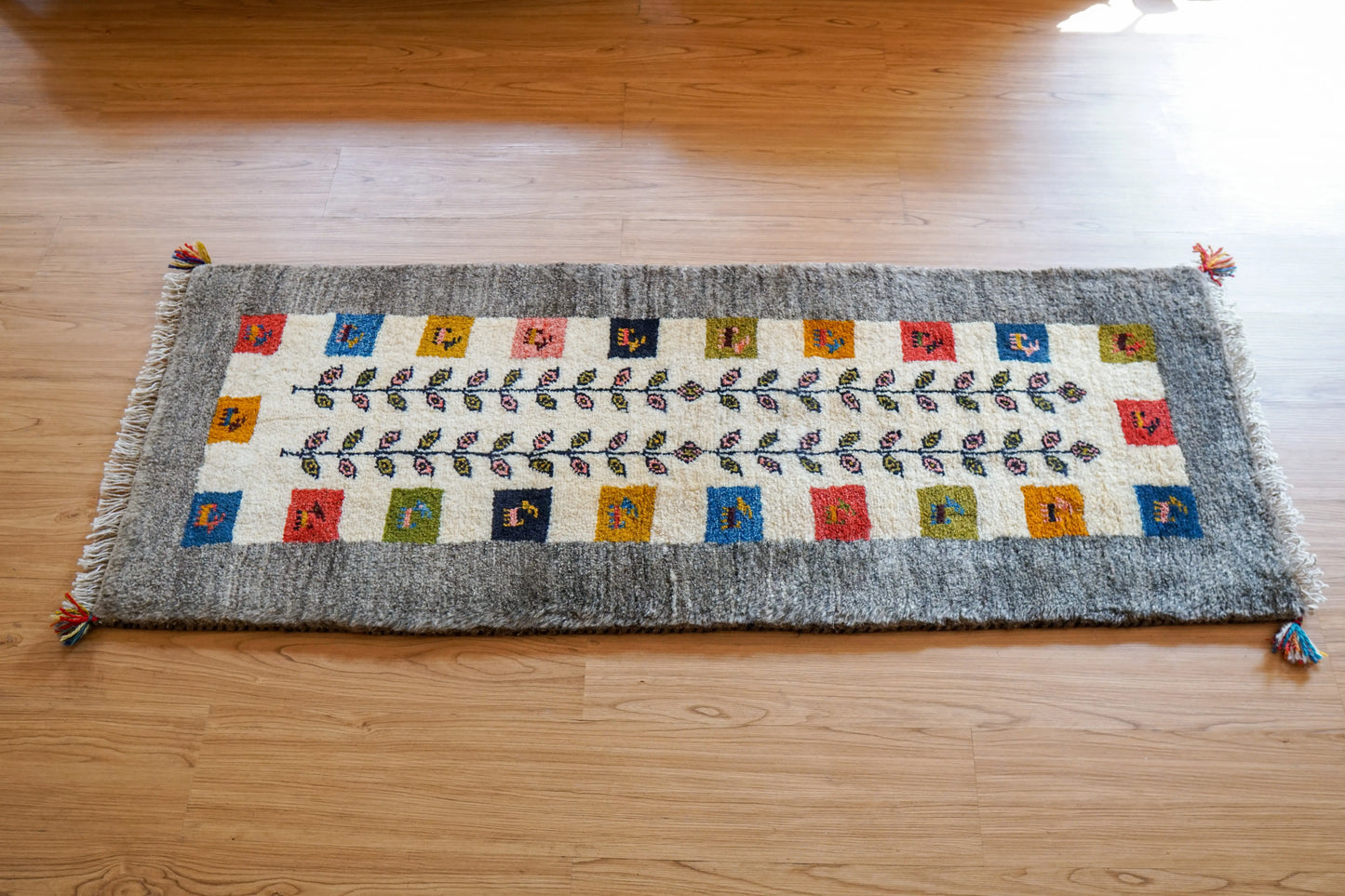 Collection ペルシャ ギャッベ ランナー カシュガイ族 手織りウール ラグ 150×50cm