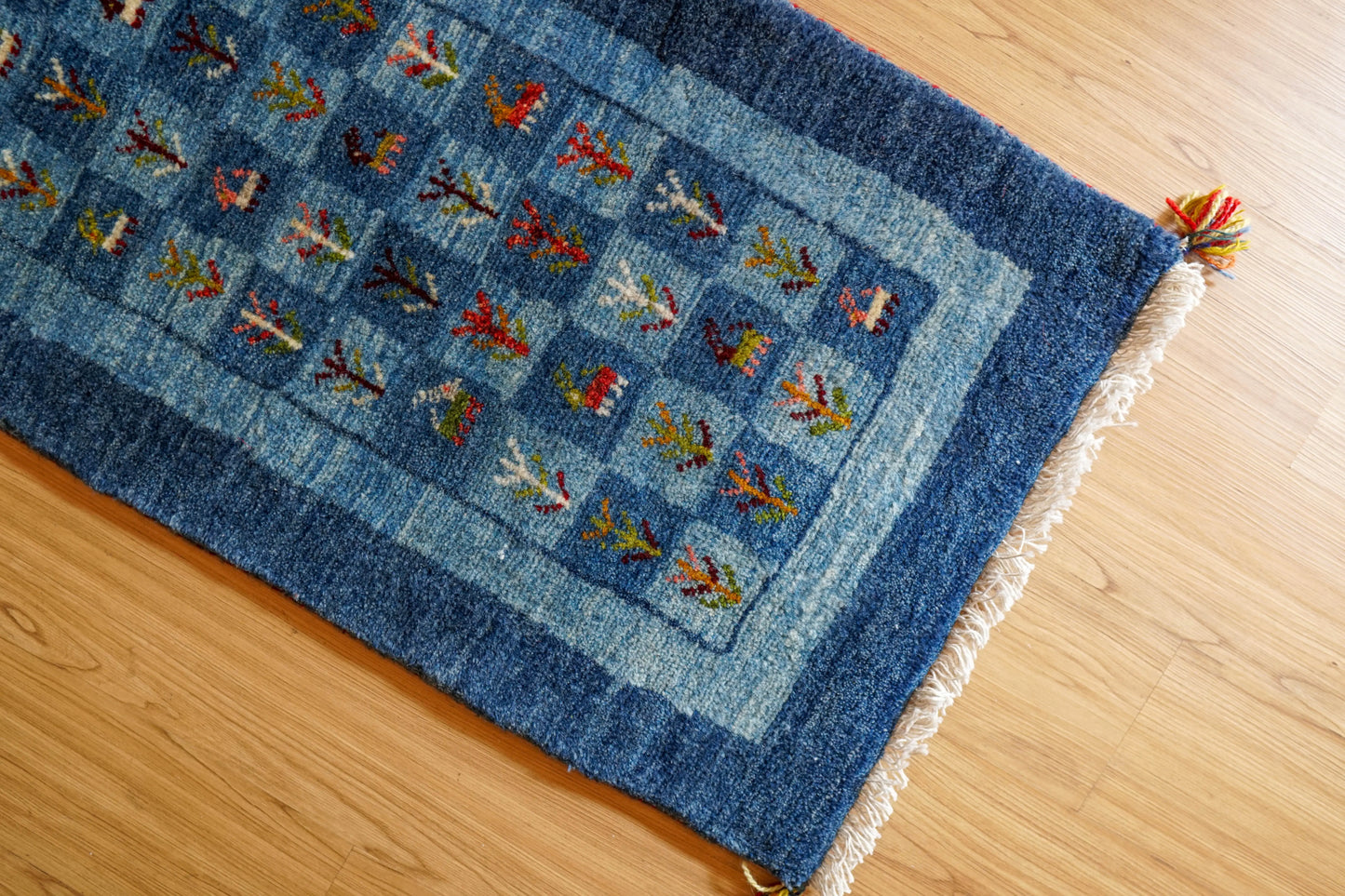 150×50cm ペルシャ ギャッベ ランナー カシュガイ族 手織りウール ラグ Decorworks