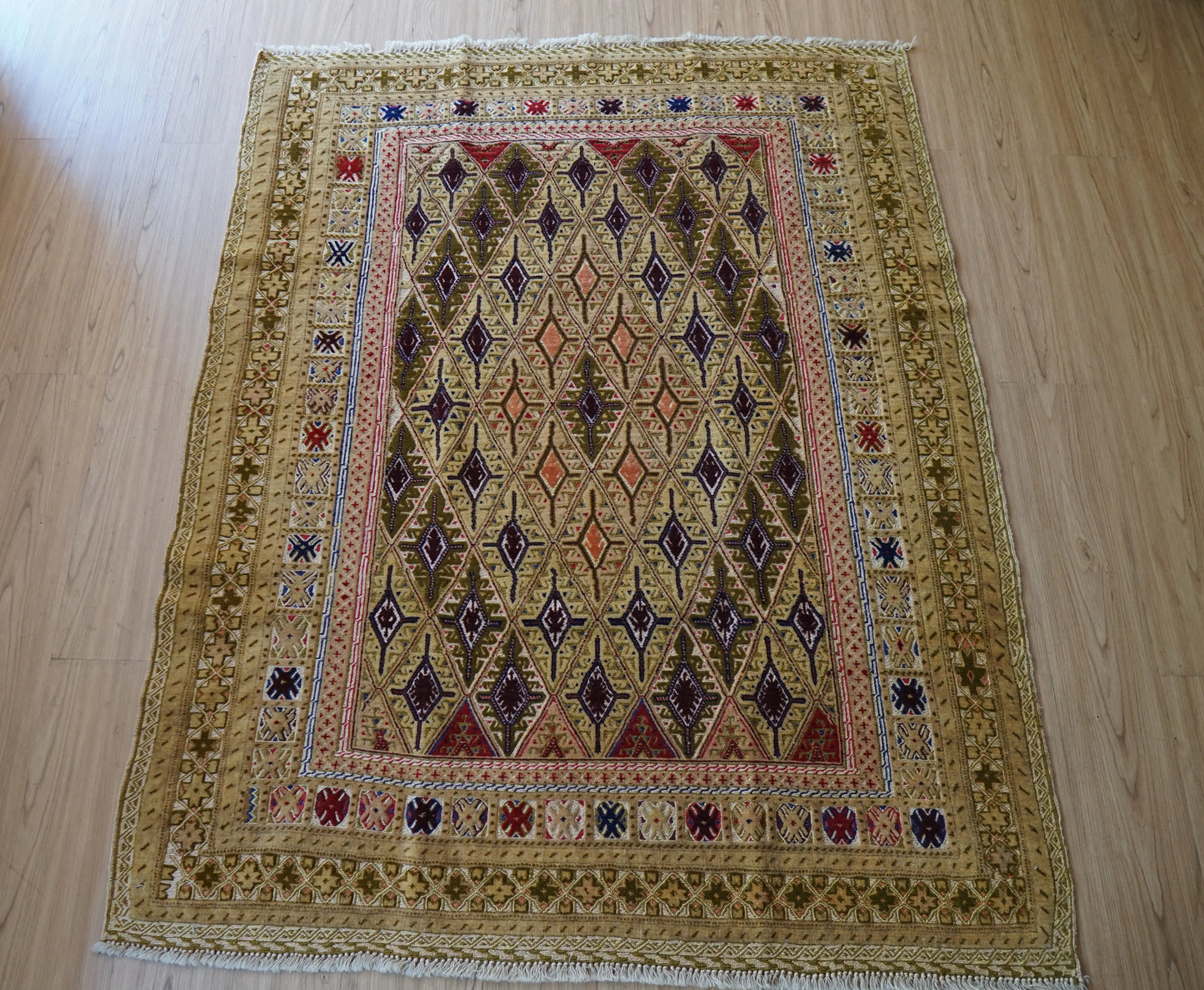 アフガン絨毯 マシュワニラグ キリム トライバルラグ151×122cm Decorworks