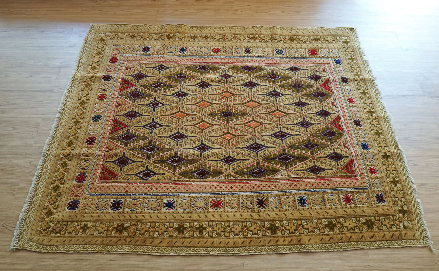 アフガン絨毯 マシュワニラグ キリム トライバルラグ151×122cm Decorworks