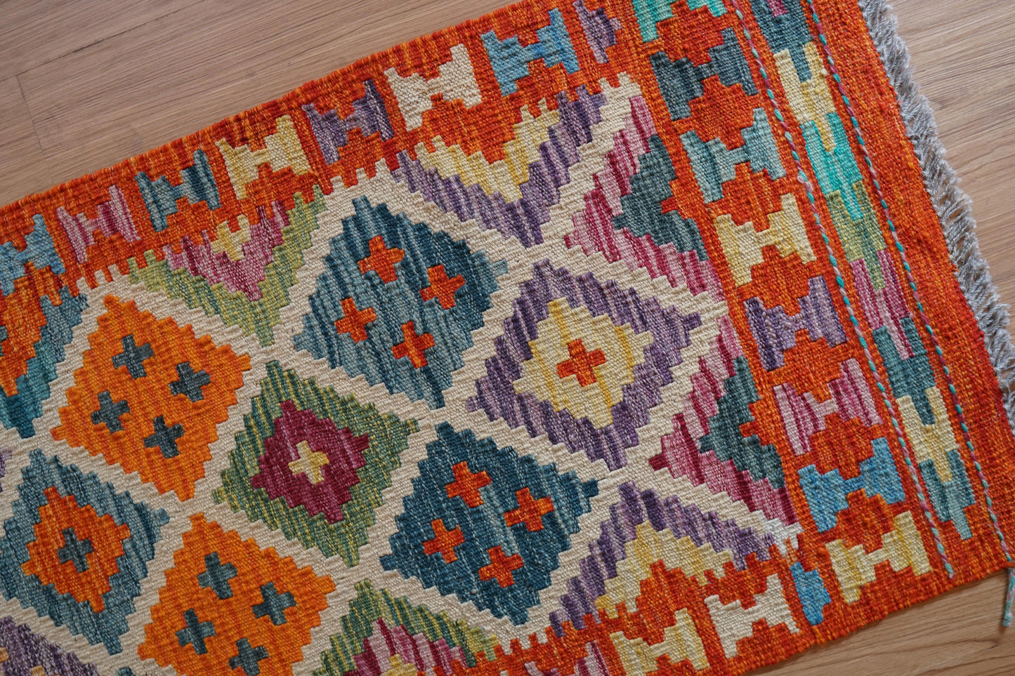 アフガニスタン手織り キリム ランナー トライバルラグ 190×60cm Decorworks