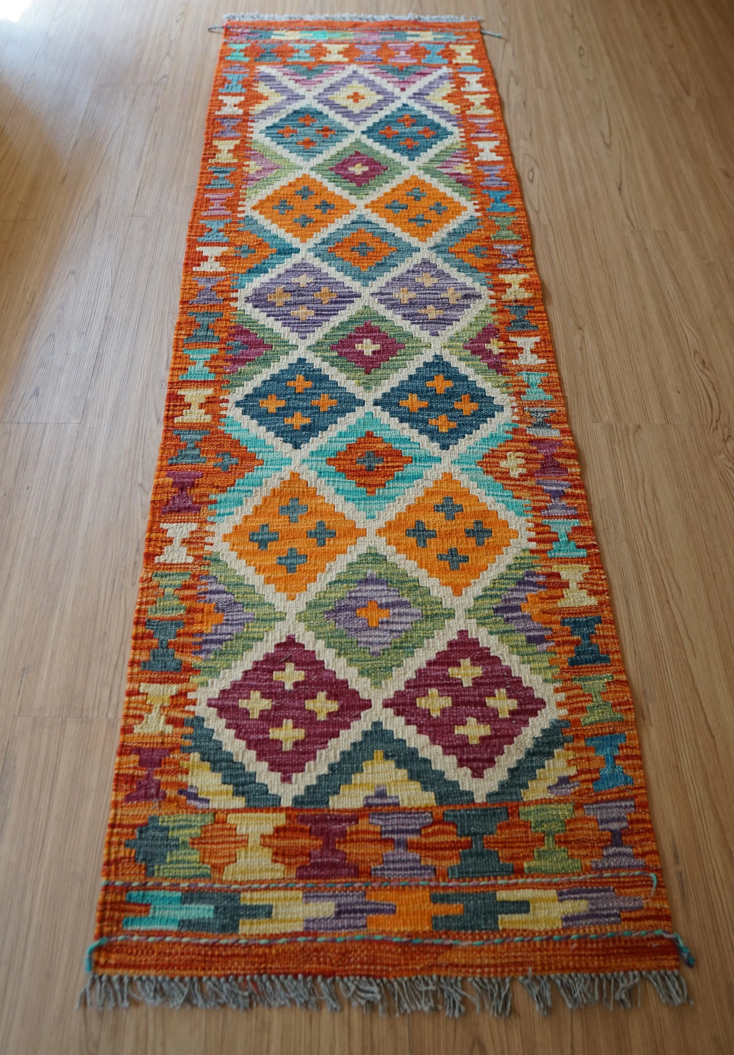 アフガニスタン手織り キリム ランナー トライバルラグ 190×60cm Decorworks