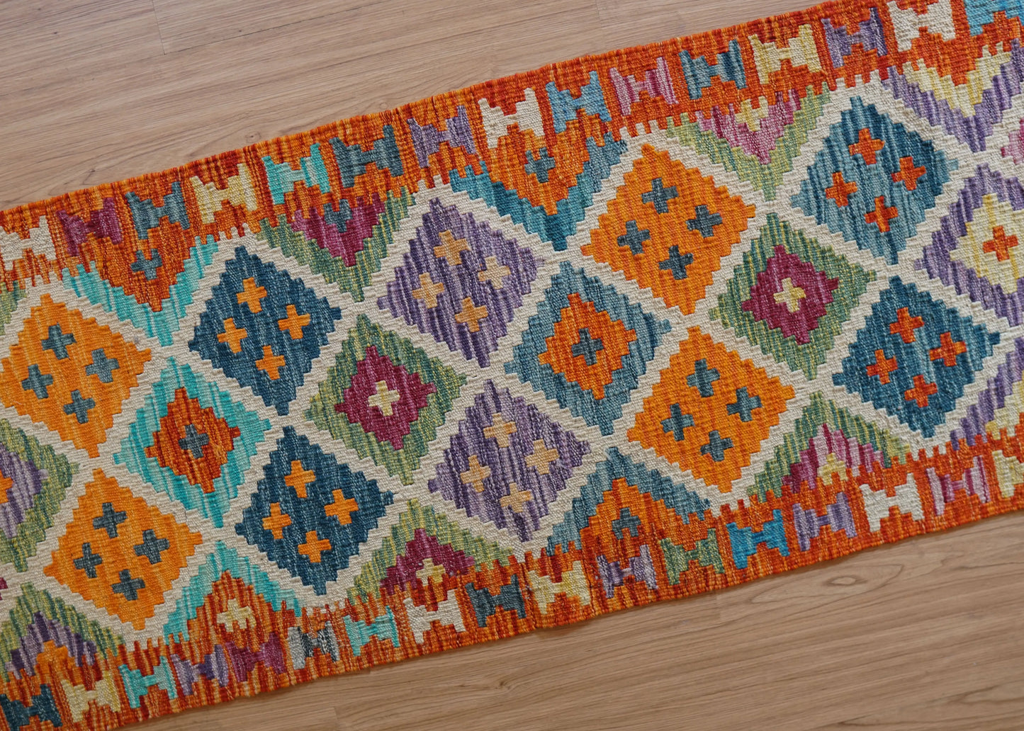 アフガニスタン手織り キリム ランナー トライバルラグ 190×60cm Decorworks