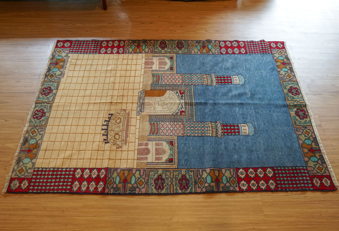 Collection 1970年代 アフガニスタン手織り絨毯 ヘラートのモスク柄 172×114cm 上質ウール アンティークラグ