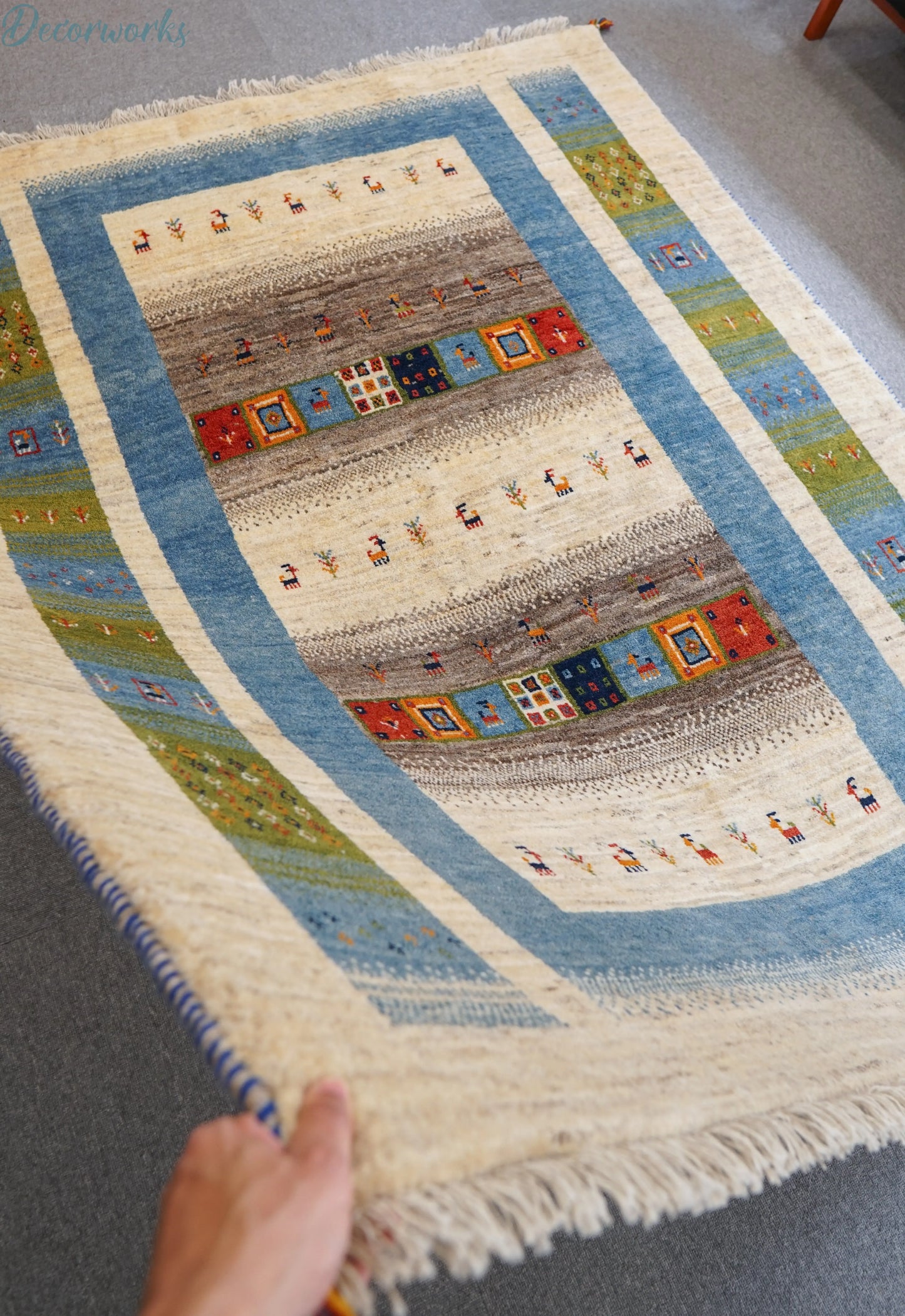 200×159cm ペルシャ手織りギャッベ Decorworks