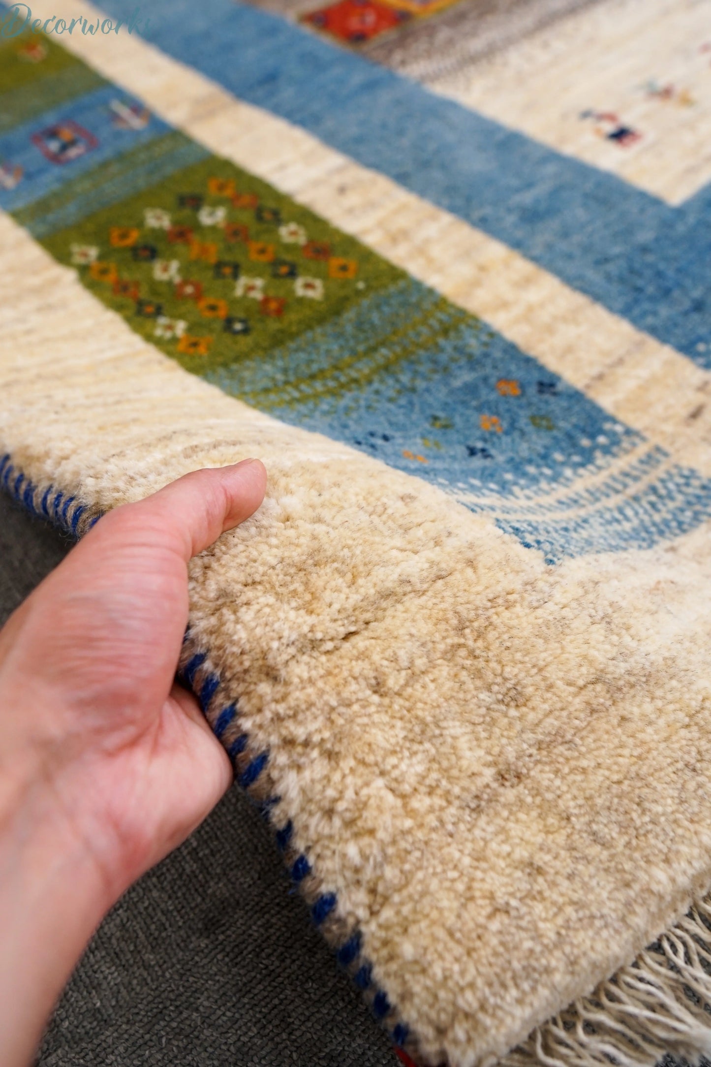 200×159cm ペルシャ手織りギャッベ Decorworks