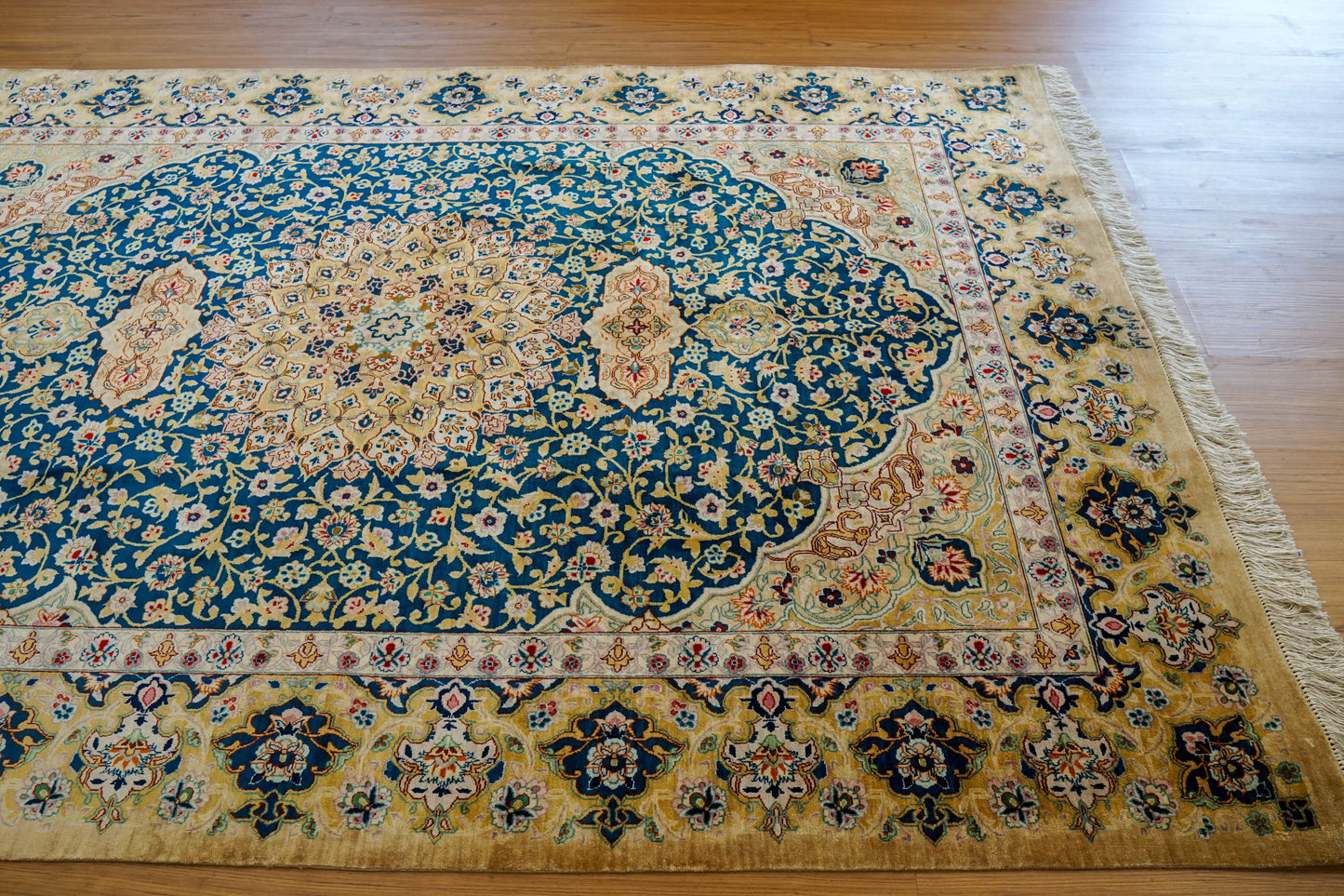 Collection 200×81cm ペルシャ絨毯 クム産 モハメドジャムシェヂ房 シルク 100% 証明書付