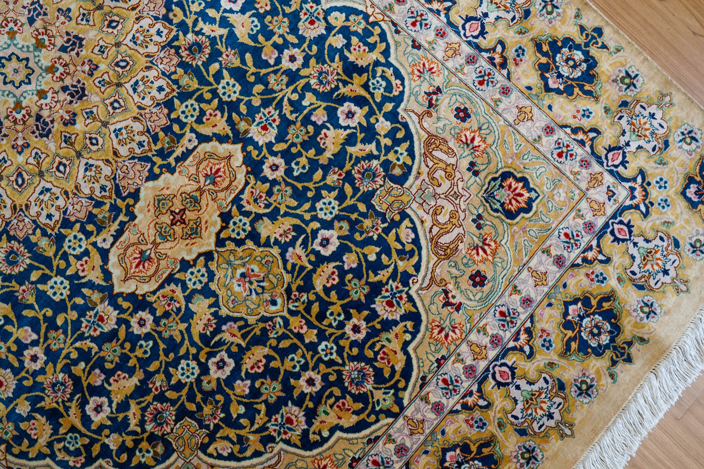 Collection 200×81cm ペルシャ絨毯 クム産 モハメドジャムシェヂ房 シルク 100% 証明書付