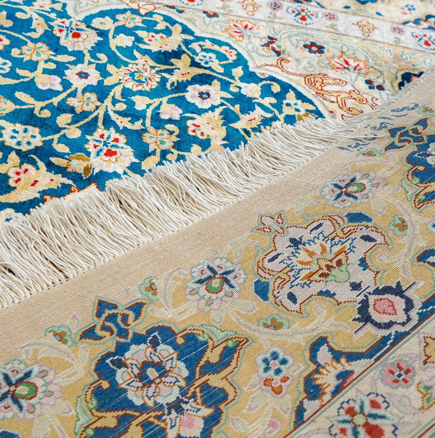 Collection 200×81cm ペルシャ絨毯 クム産 モハメドジャムシェヂ房 シルク 100% 証明書付