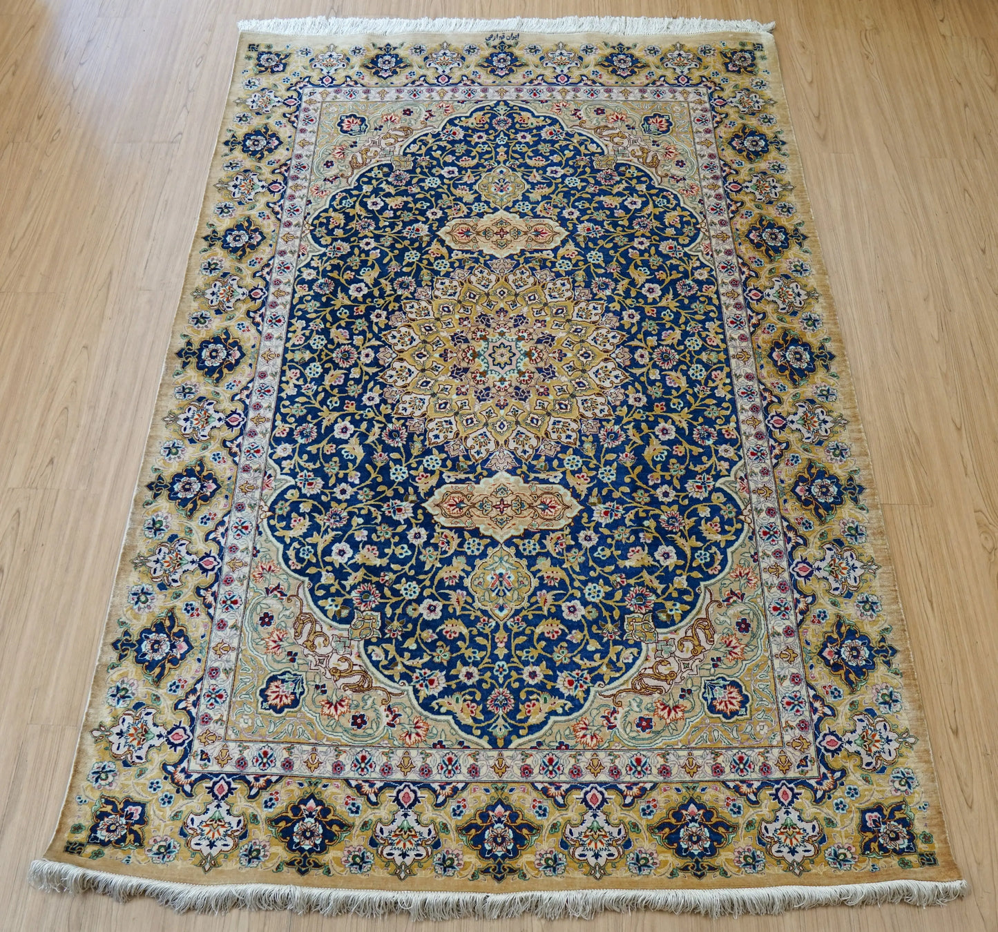 Collection 200×81cm ペルシャ絨毯 クム産 モハメドジャムシェヂ房 シルク 100% 証明書付