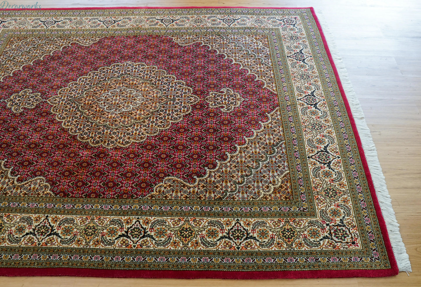 204×151cm ペルシャ手織り絨毯 タブリーズ 50Raj Decorworks