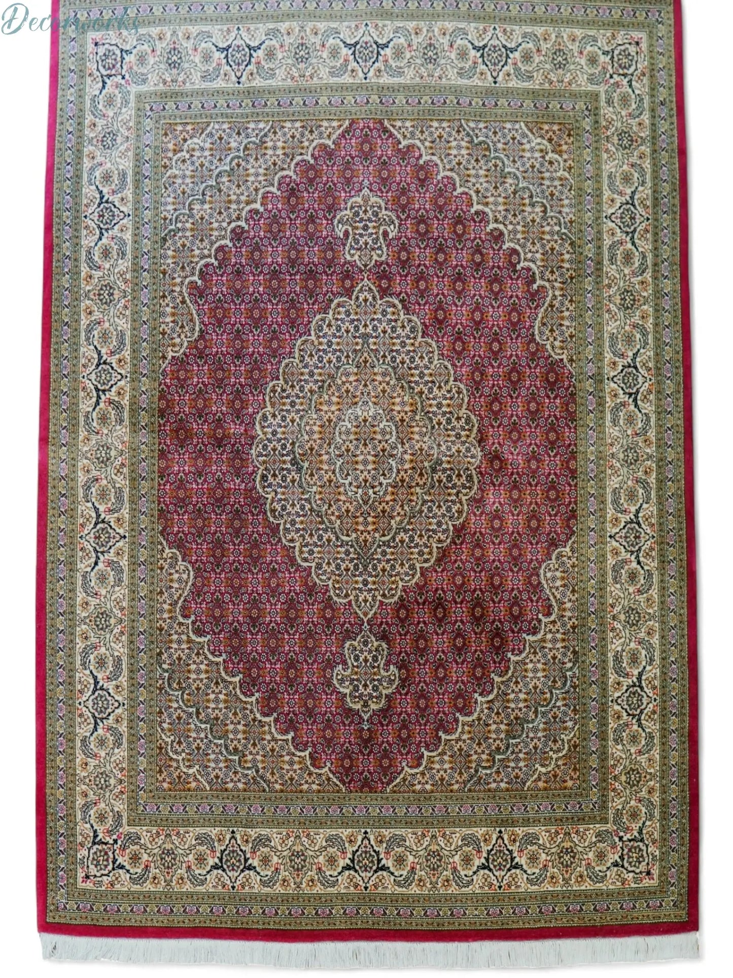 204×151cm ペルシャ手織り絨毯 タブリーズ 50Raj Decorworks