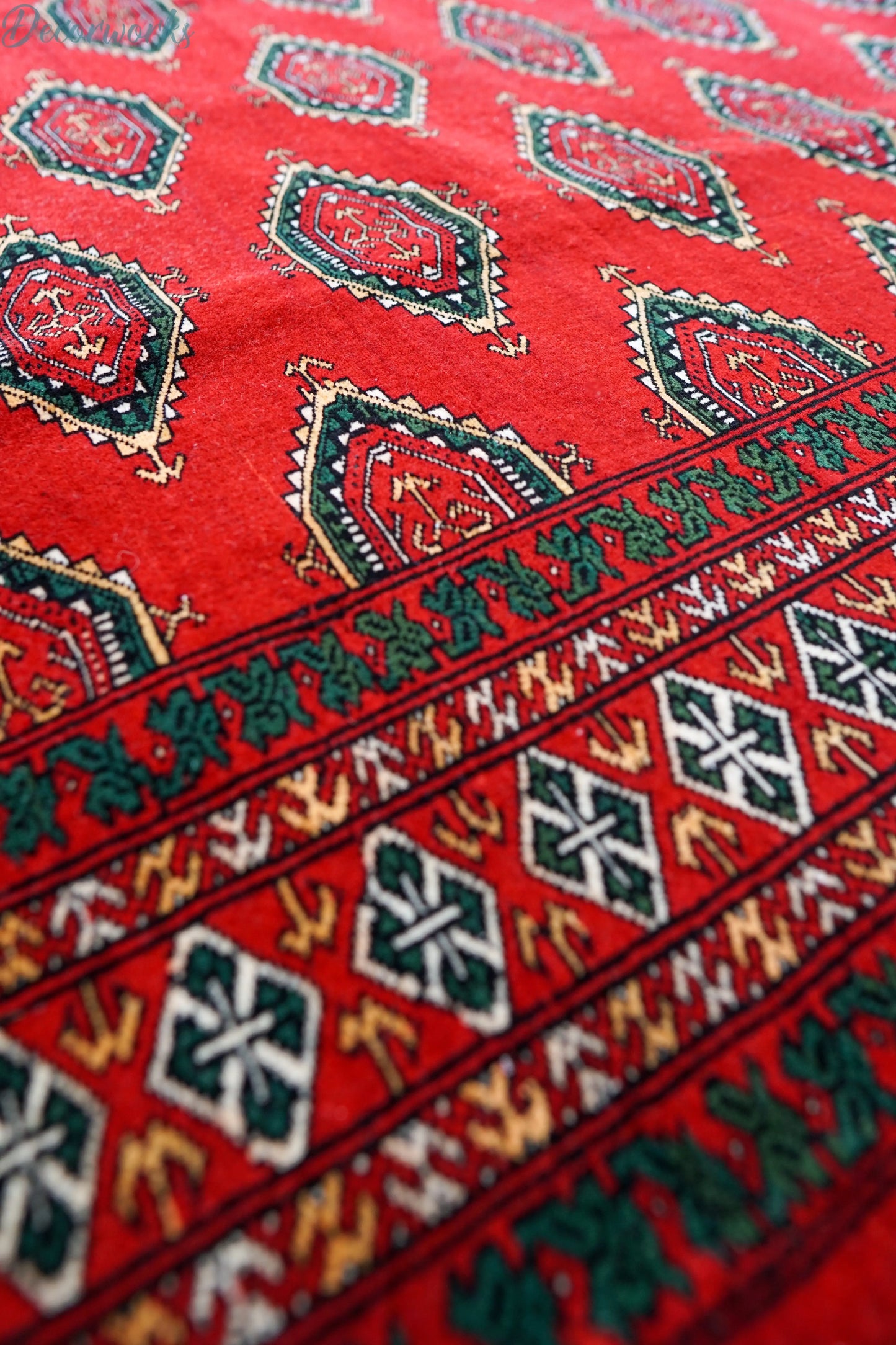 219×138cm パキスタン手織り絨毯 Decorworks