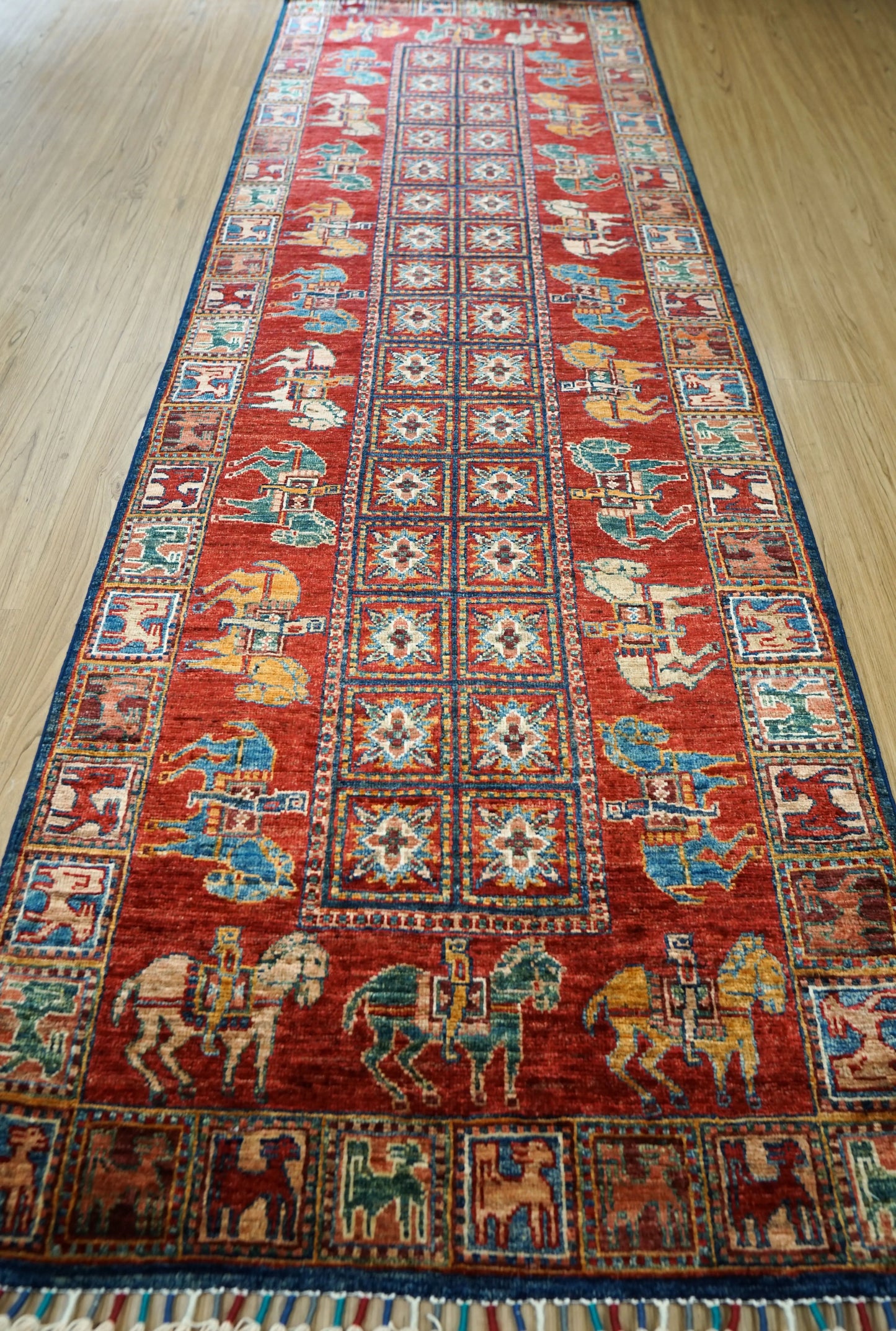 248×83cm アフガニスタン ガズニーウール 手織り絨毯 Decorworks