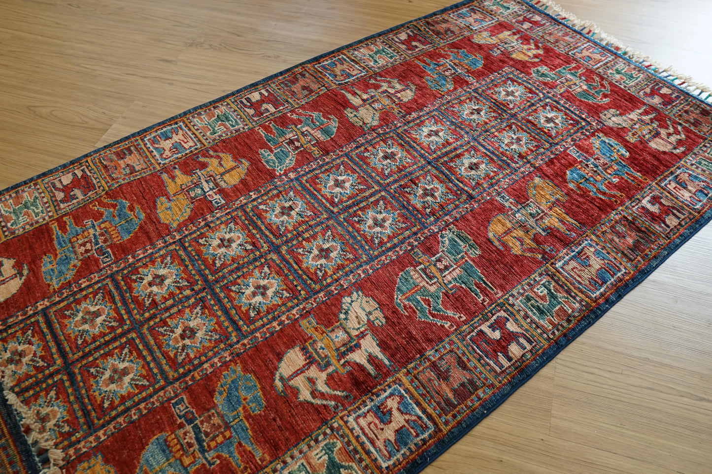 248×83cm アフガニスタン ガズニーウール 手織り絨毯 Decorworks