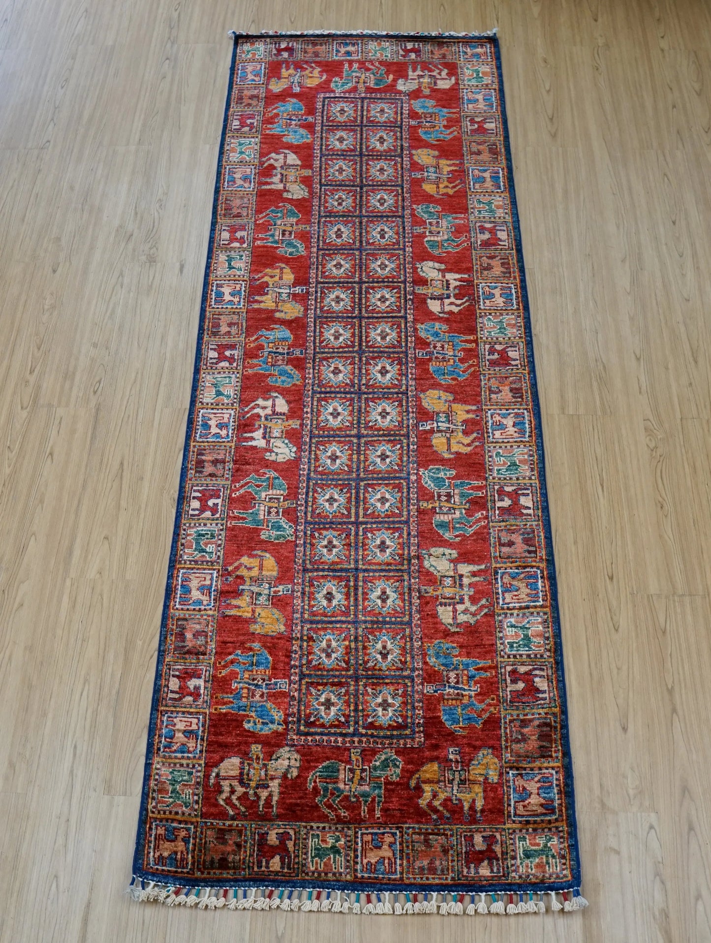 248×83cm アフガニスタン ガズニーウール 手織り絨毯 Decorworks