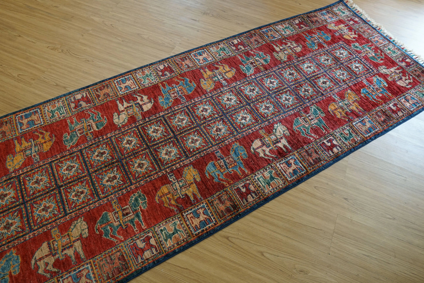 248×83cm アフガニスタン ガズニーウール 手織り絨毯 Decorworks