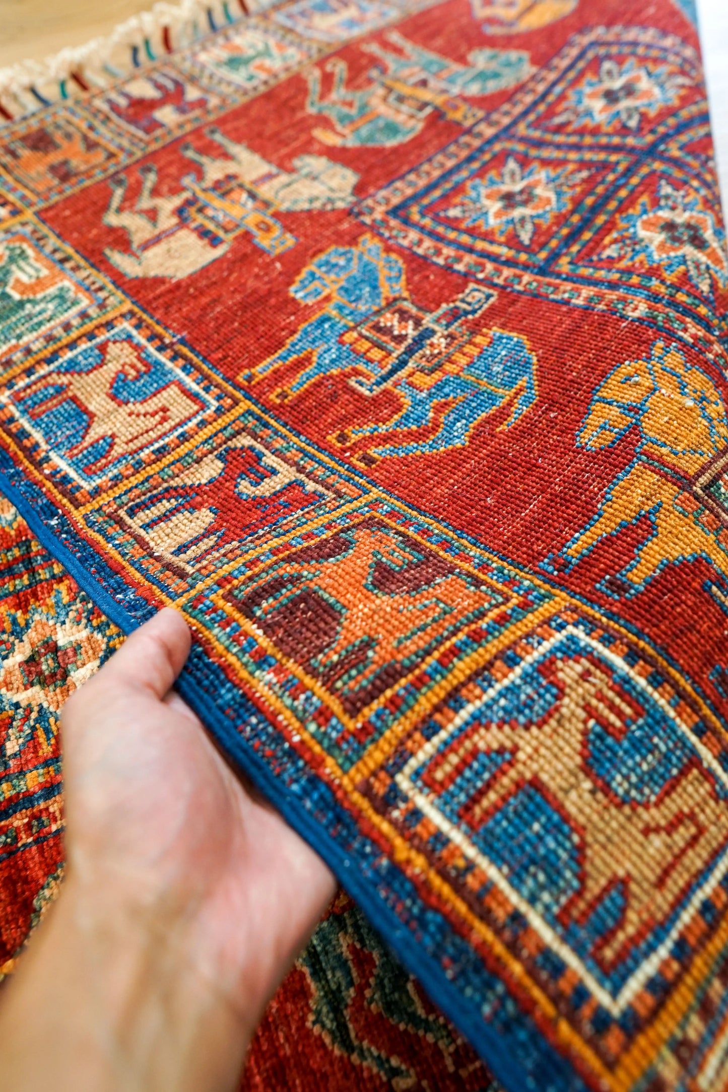248×83cm アフガニスタン ガズニーウール 手織り絨毯 Decorworks