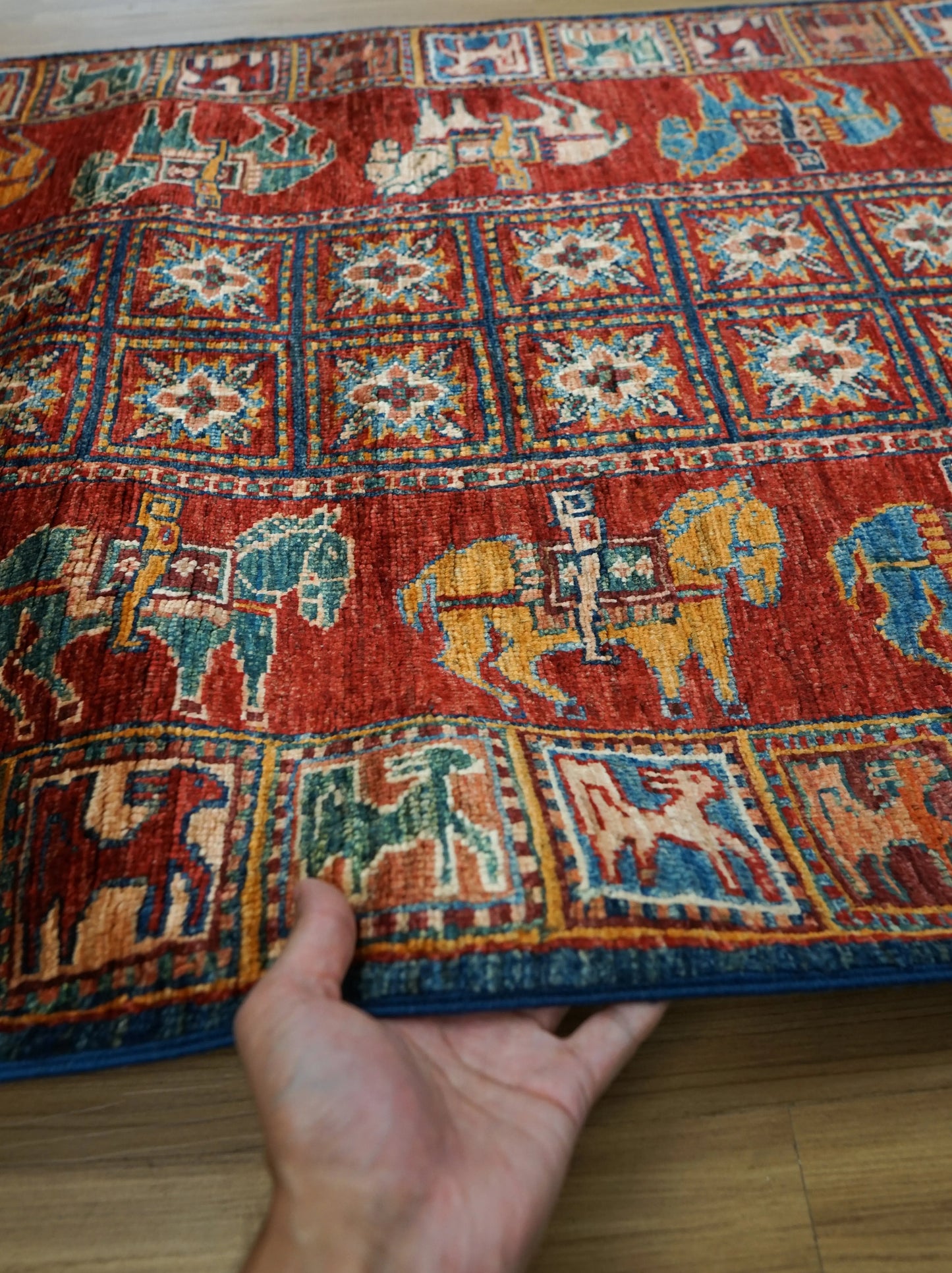 248×83cm アフガニスタン ガズニーウール 手織り絨毯 Decorworks