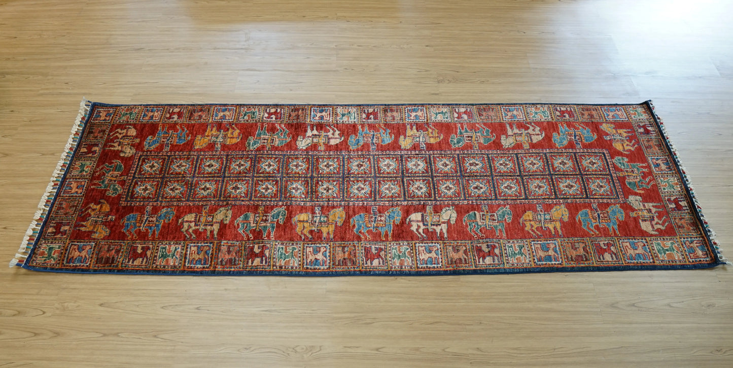248×83cm アフガニスタン ガズニーウール 手織り絨毯 Decorworks