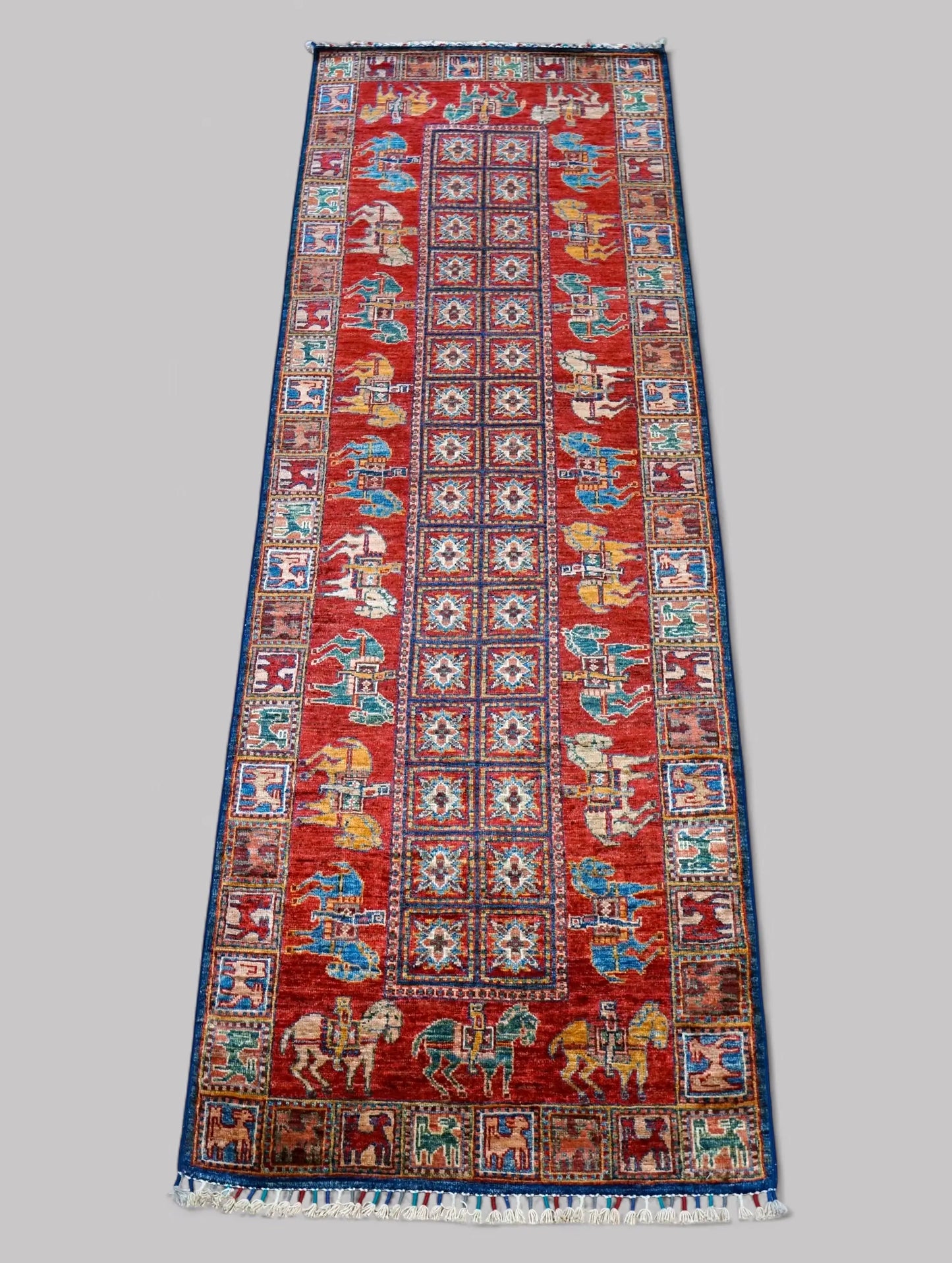 248×83cm アフガニスタン ガズニーウール 手織り絨毯 Decorworks