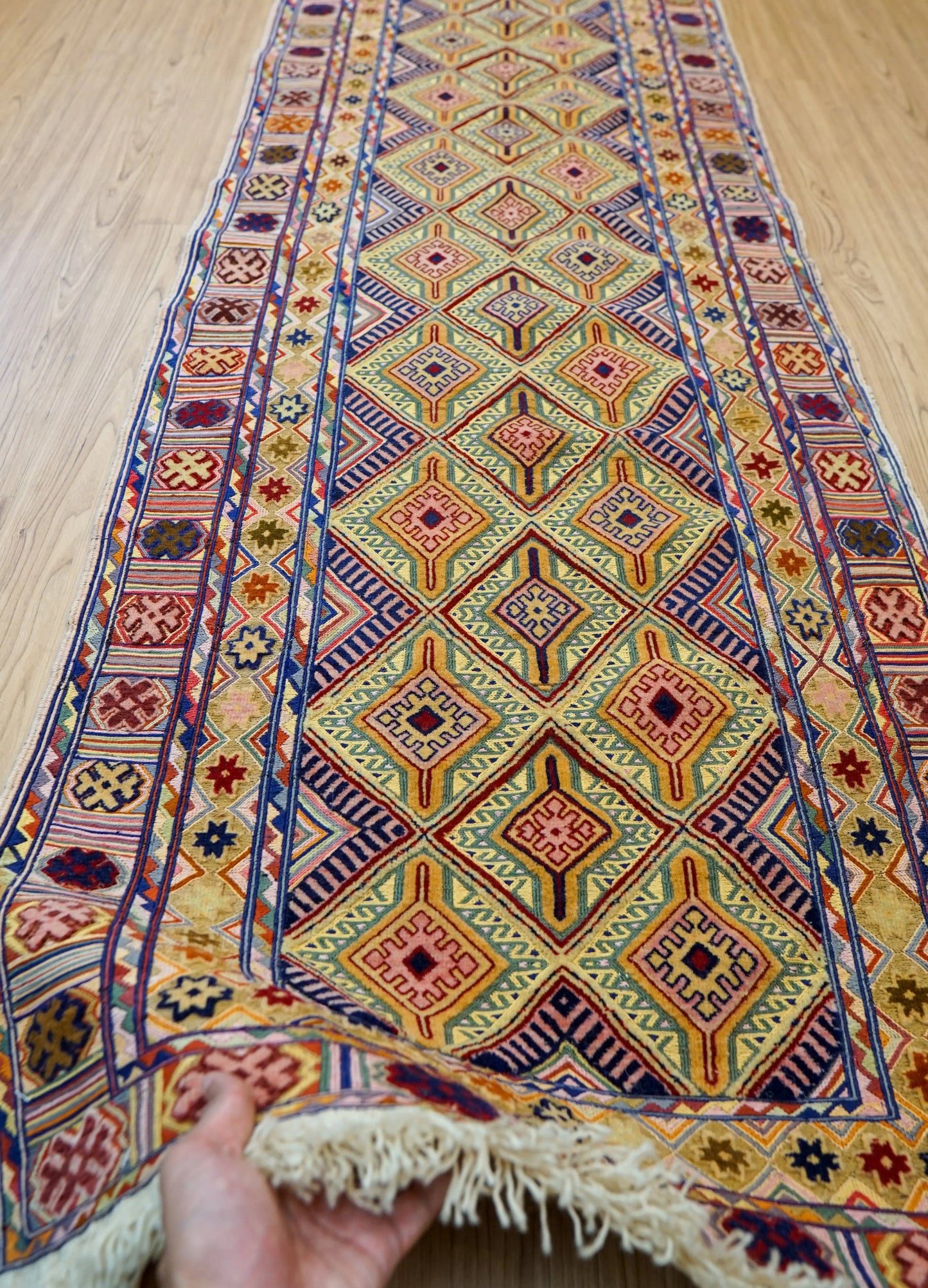 280×70cm 手織りマシュワニキリム ランナー Decorworks