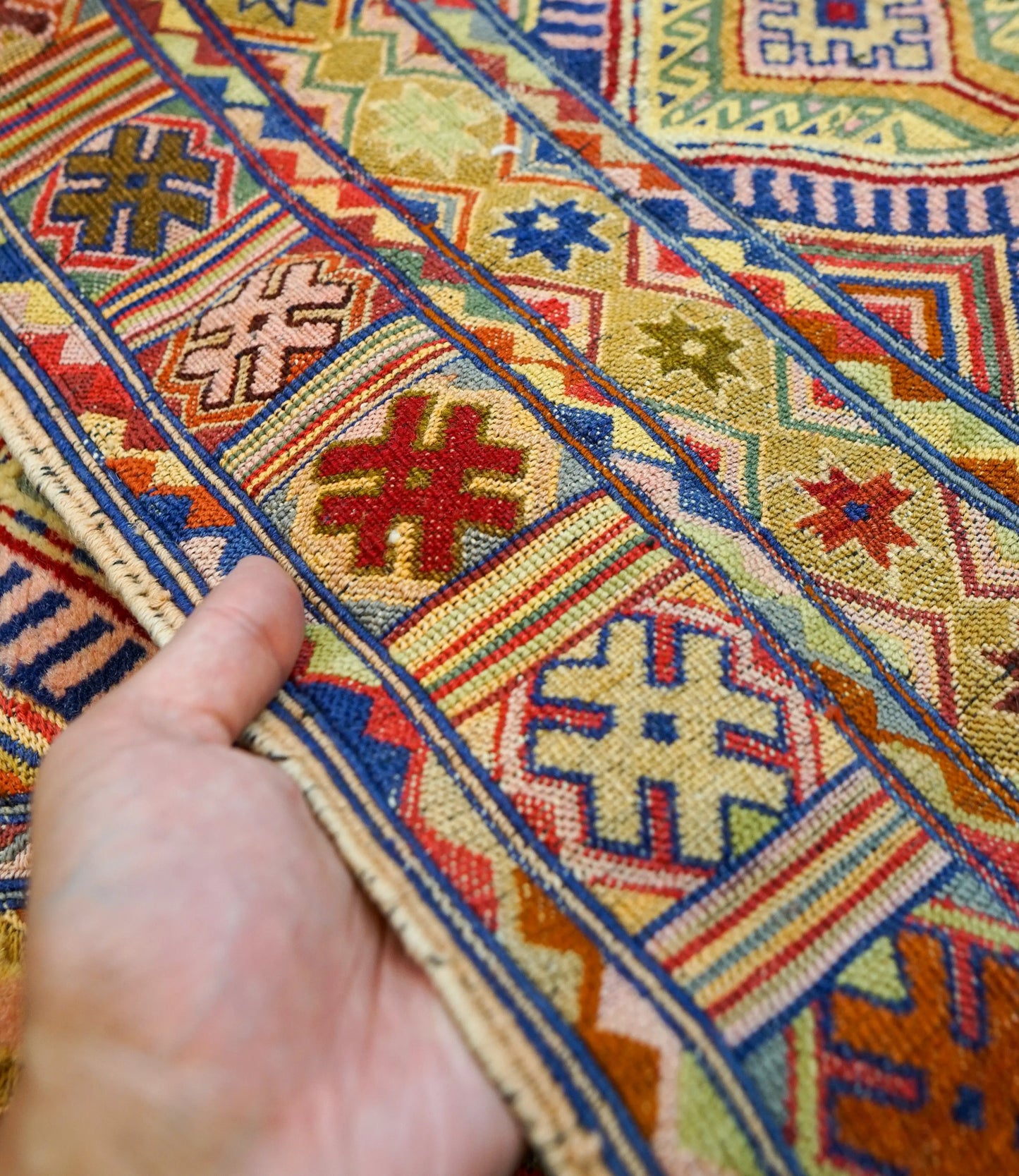 280×70cm 手織りマシュワニキリム ランナー Decorworks