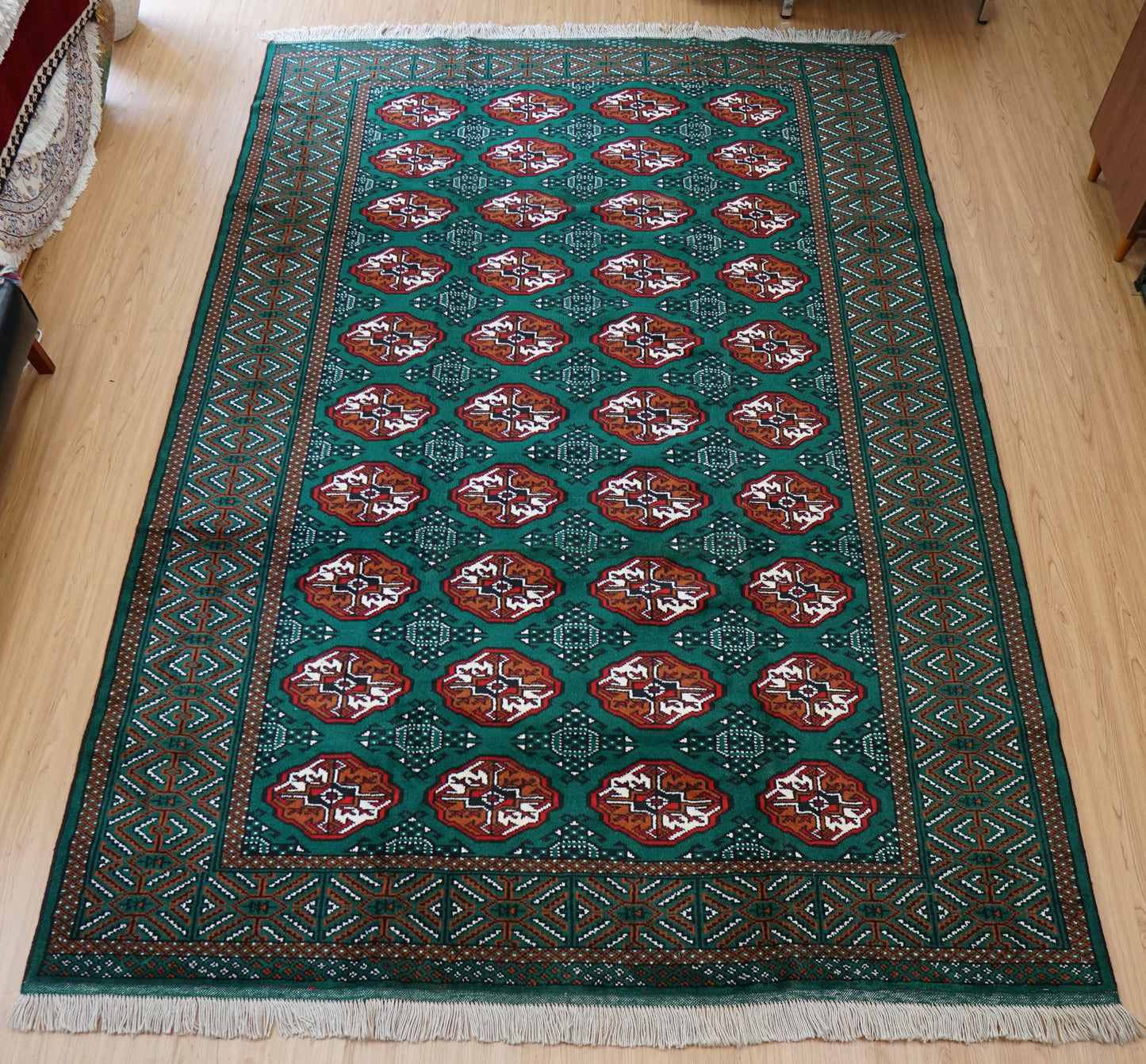 290×200cm ペルシャ トルクメン 手織り絨毯 Decorworks