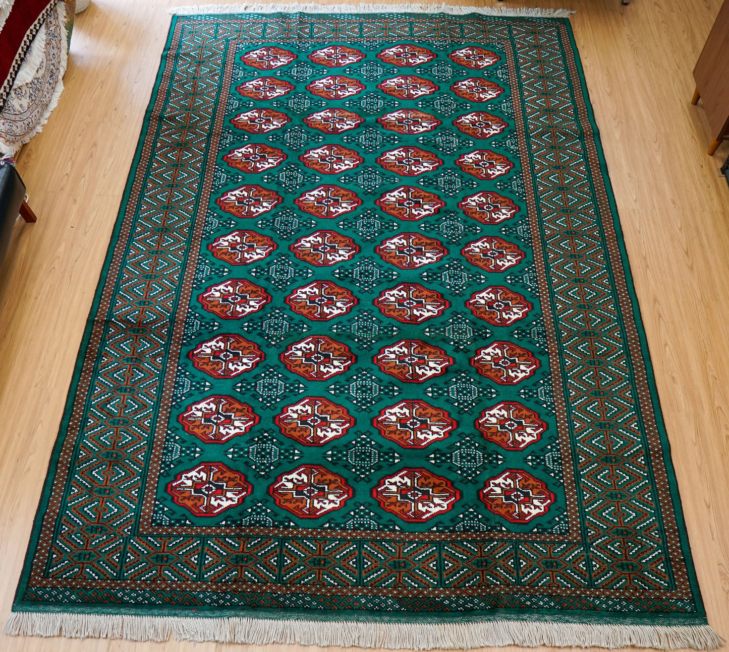 290×200cm ペルシャ トルクメン 手織り絨毯 Decorworks