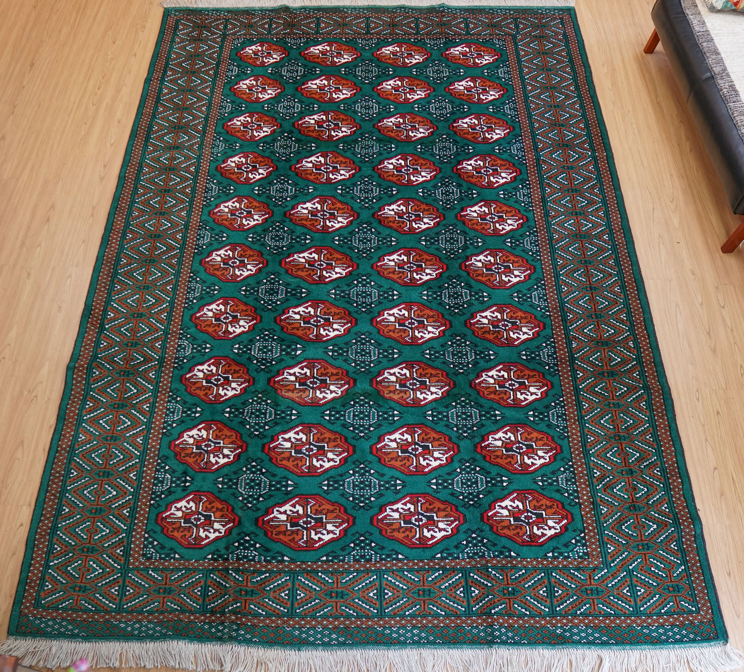 290×200cm ペルシャ トルクメン 手織り絨毯 Decorworks