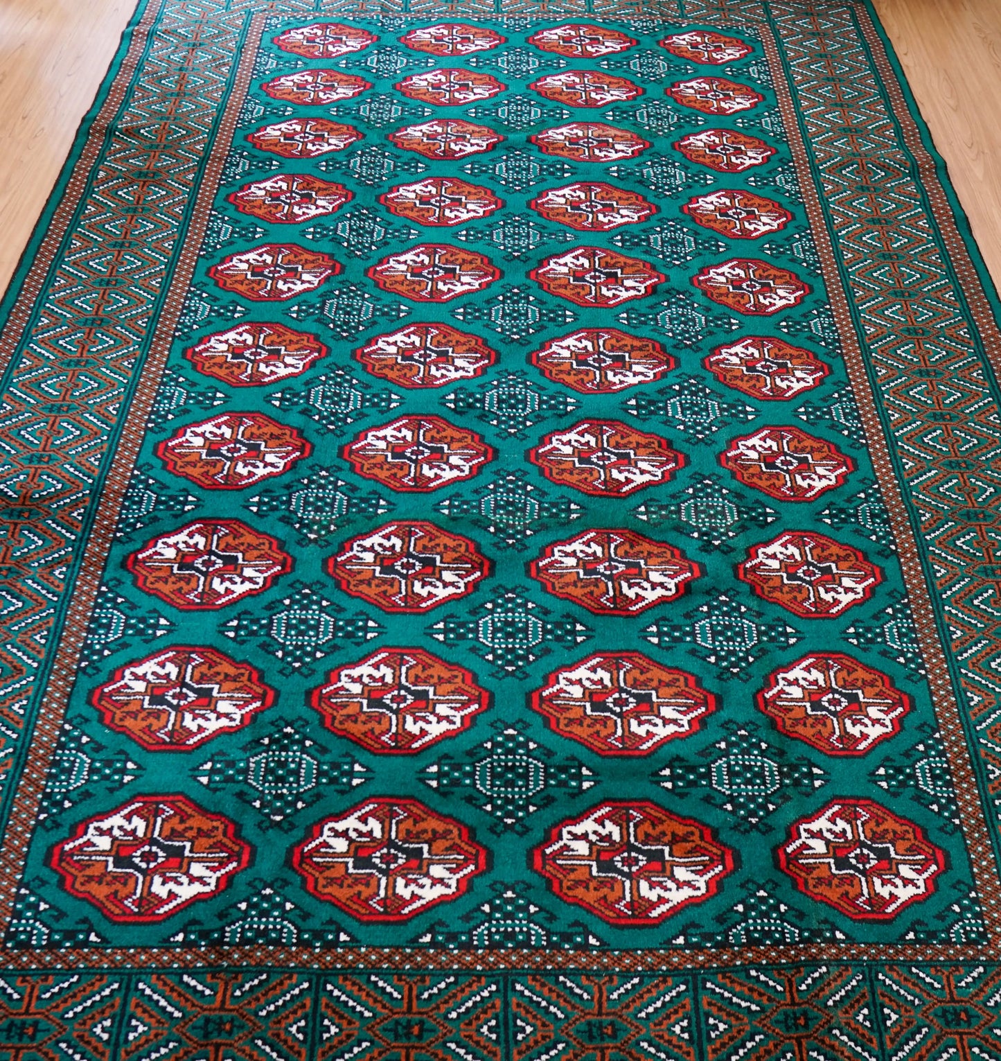 290×200cm ペルシャ トルクメン 手織り絨毯 Decorworks