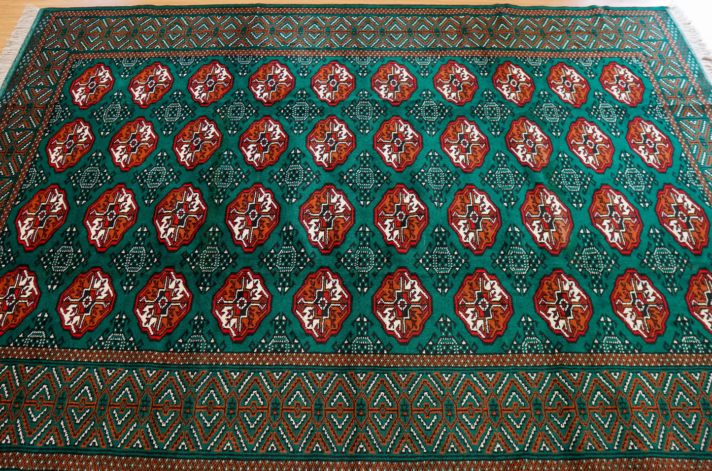 290×200cm ペルシャ トルクメン 手織り絨毯 Decorworks