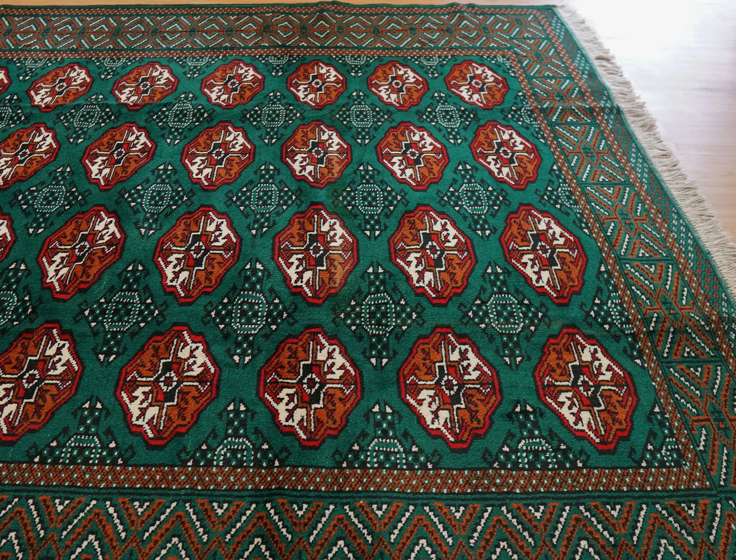 290×200cm ペルシャ トルクメン 手織り絨毯 Decorworks