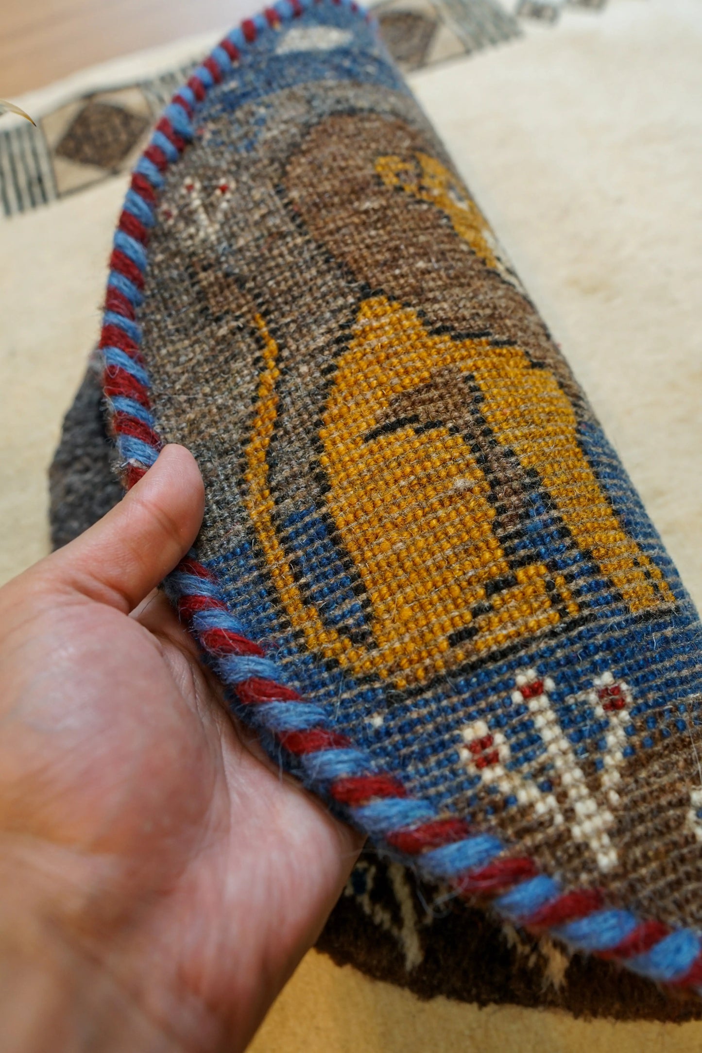 40×40cm ペルシャ絨毯 手織りギャッベ カシュクリ族ギャッベ Decorworks