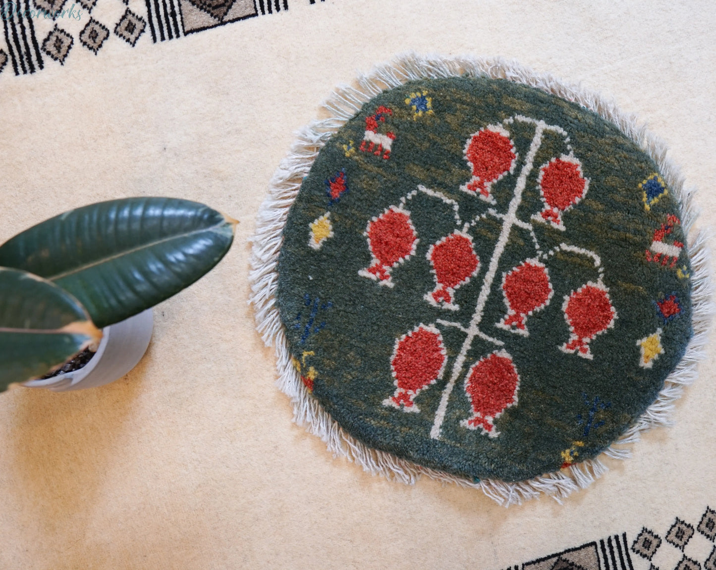 40×40cm ペルシャ絨毯 手織りギャッベ アマレ族 ギャベ Decorworks