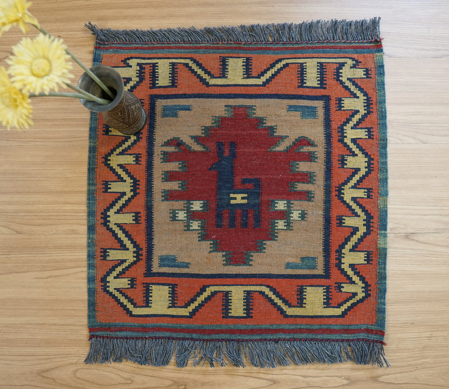 50×50cm アフガン手織りキリム Decorworks