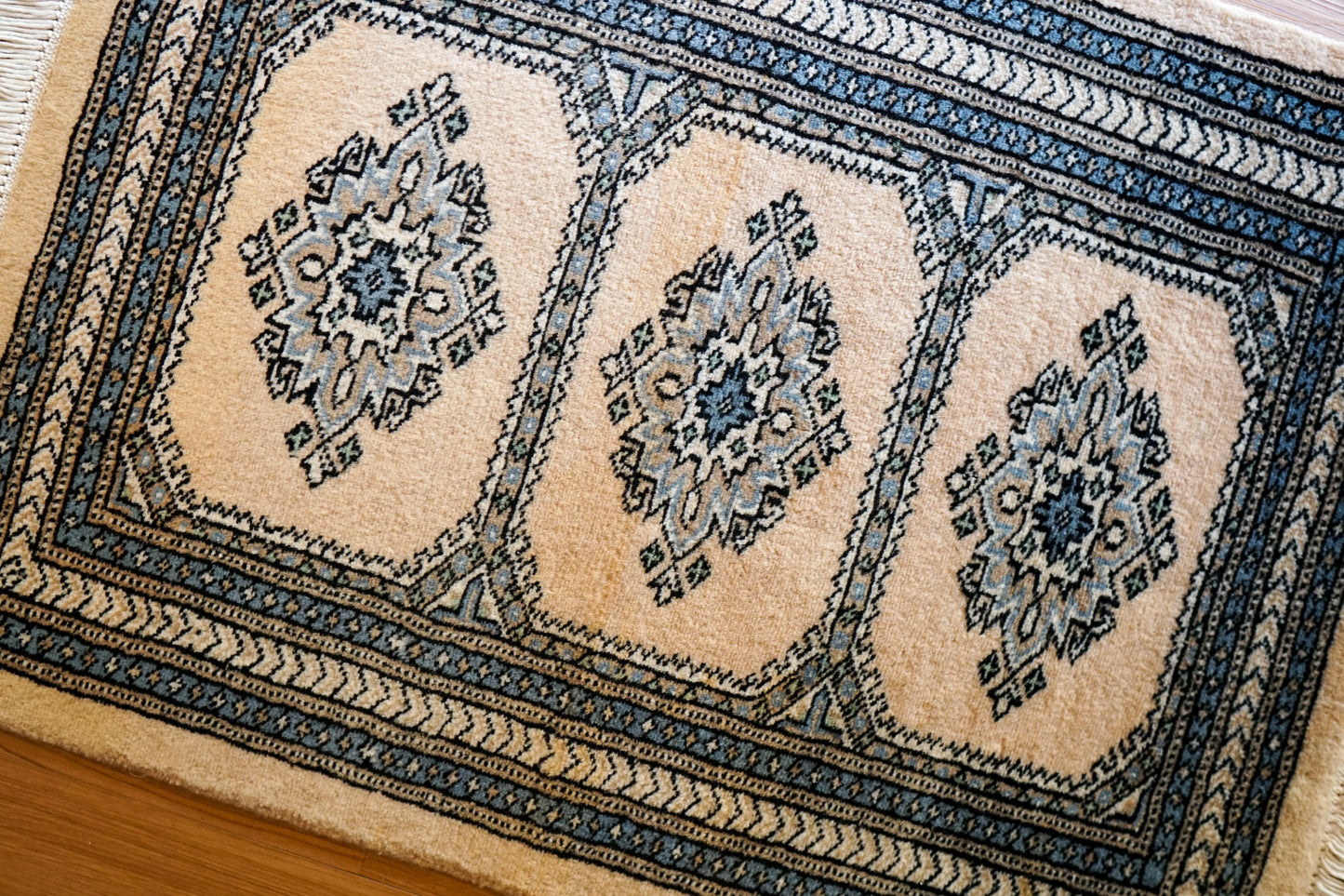 Collection パキスタン手織り絨毯 86×63cm、ジャールダールデザインの伝統模様ラグ