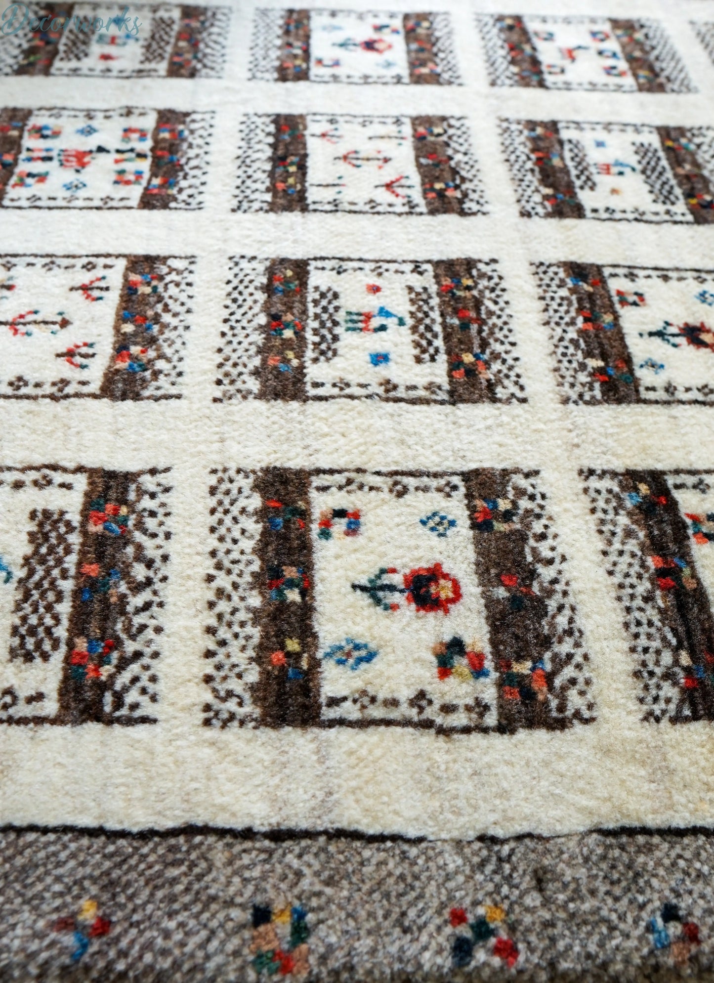 95×65cm 手織り ペルシャ カシュクリギャッベ リズバフト ギヤべ Decorworks
