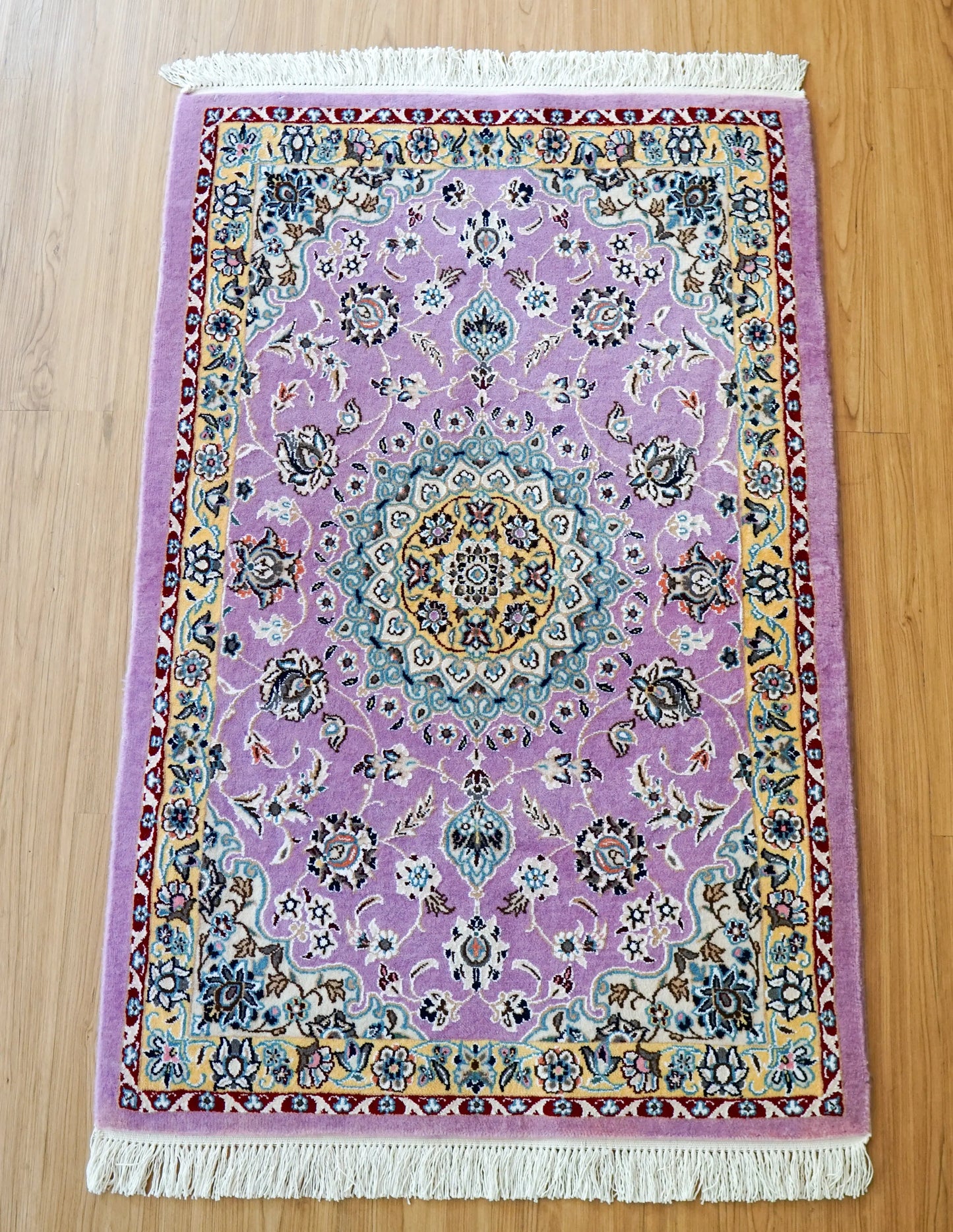 Collection ペルシャ絨毯 ナイン産 青 9la 120×79cm