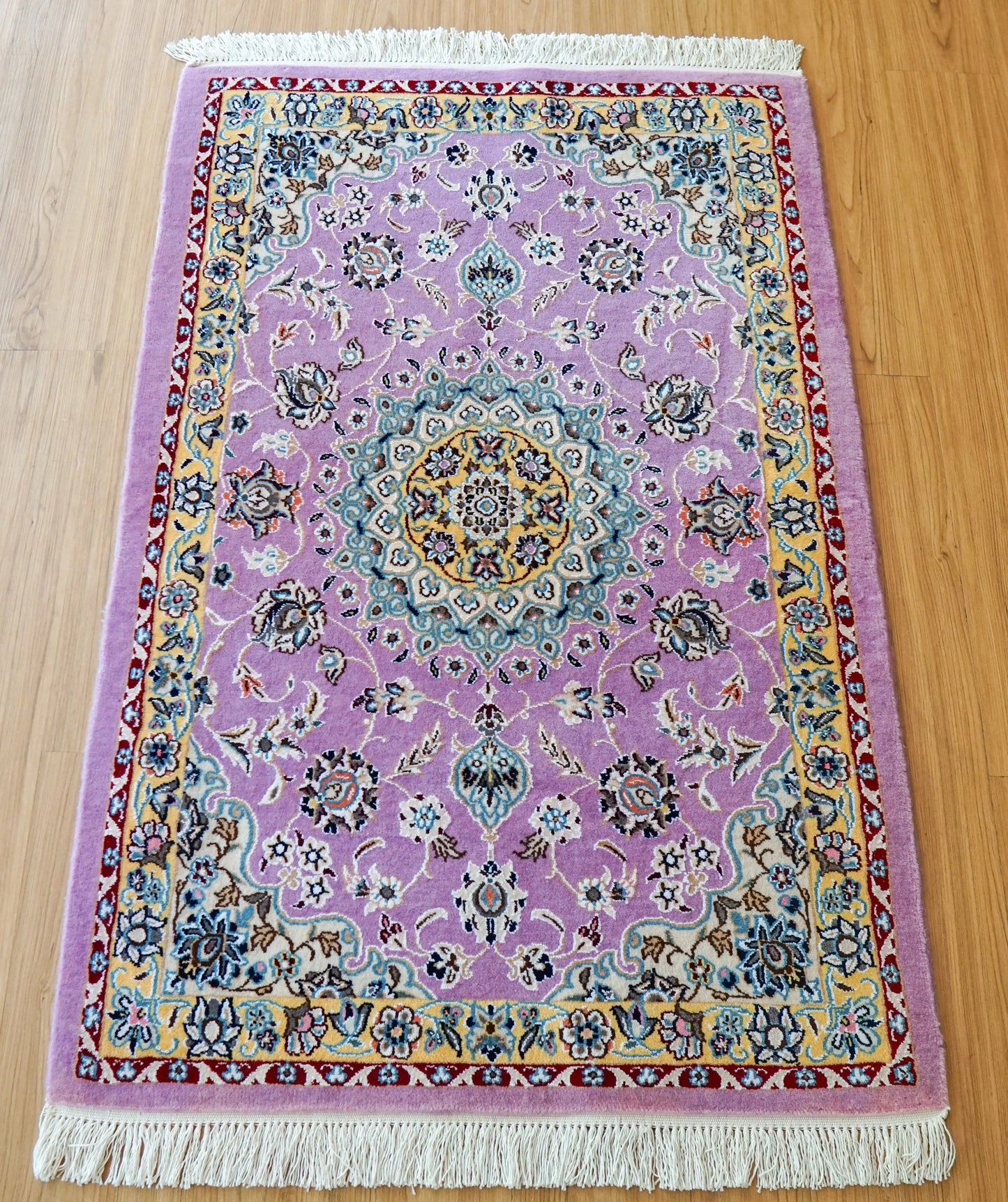 Collection ペルシャ絨毯 ナイン産 青 9la 120×79cm