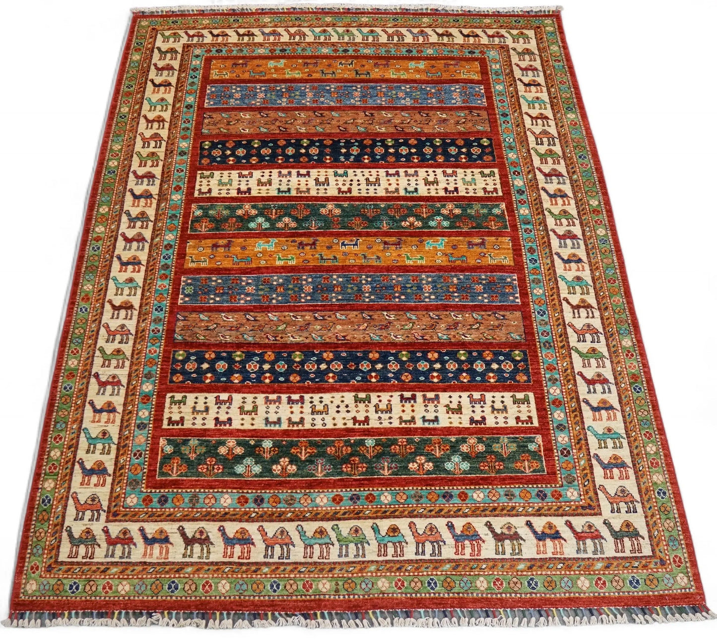 234×178cm アフガニスタン 手織り絨毯 ペルシャ絨毯 ギャッベ Decorworks