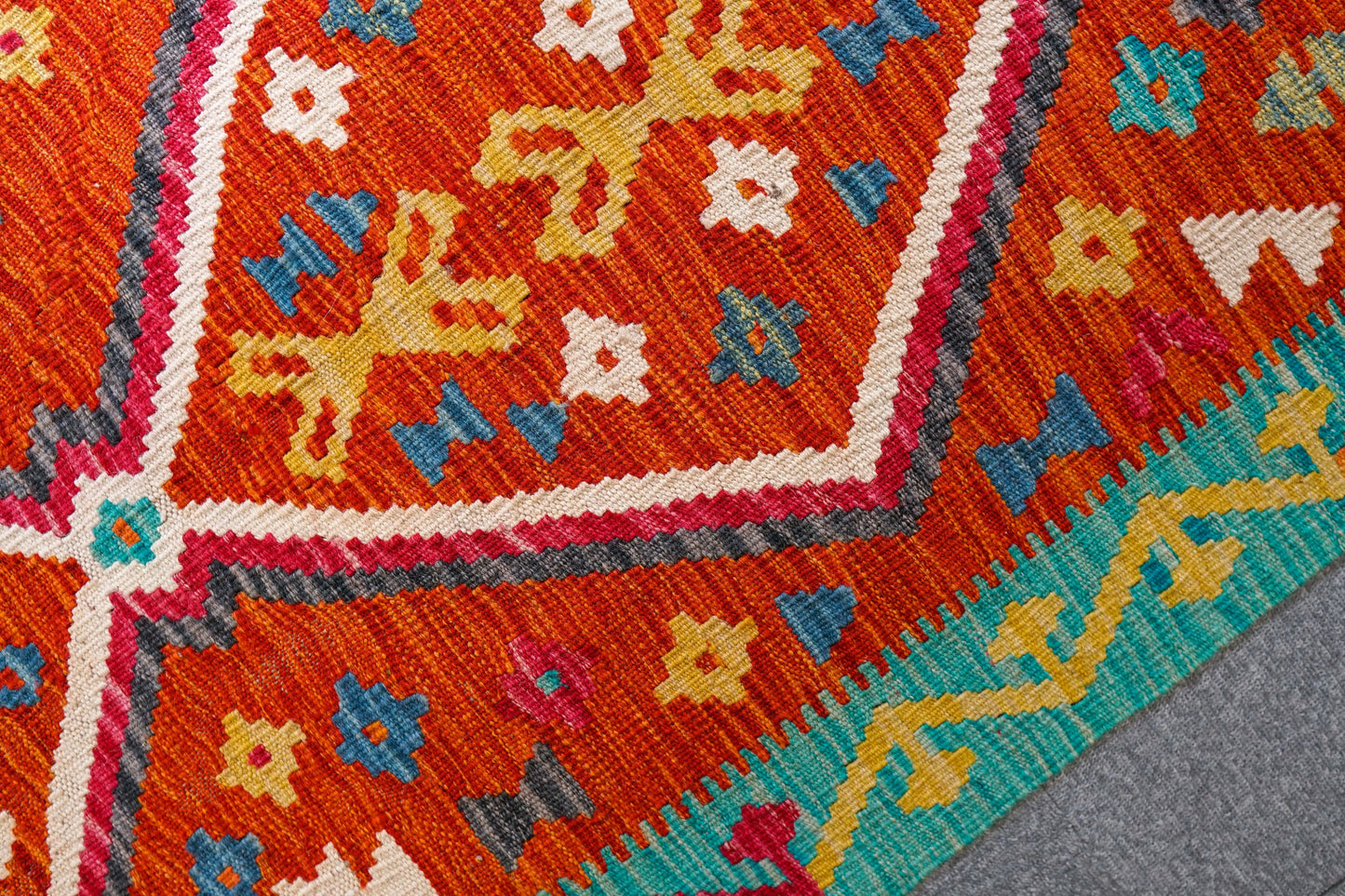 209×80cm アフガニスタン手織りキリム ランナー - Decorworks