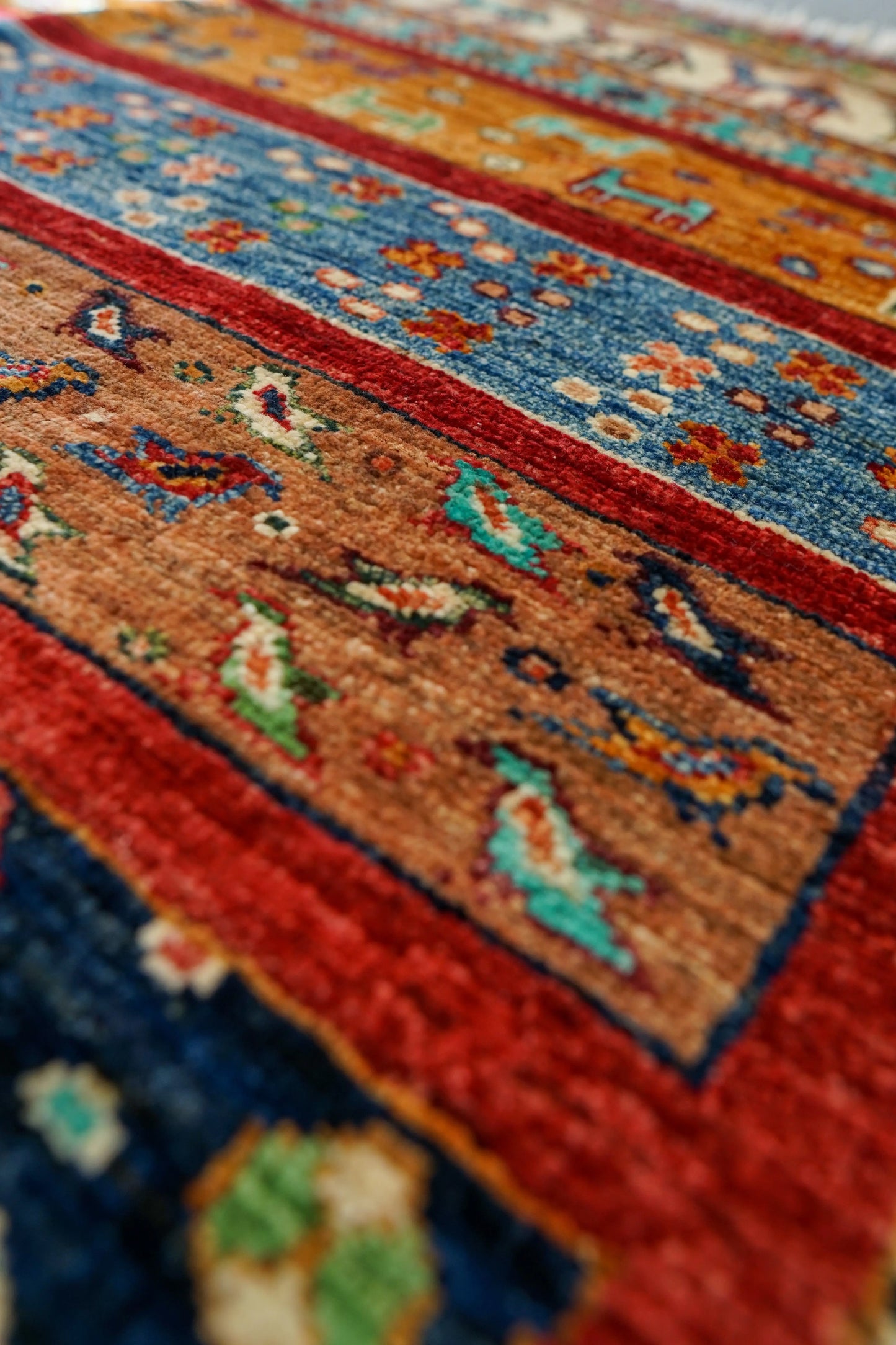 234×178cm アフガニスタン 手織り絨毯 ペルシャ絨毯 ギャッベ Decorworks