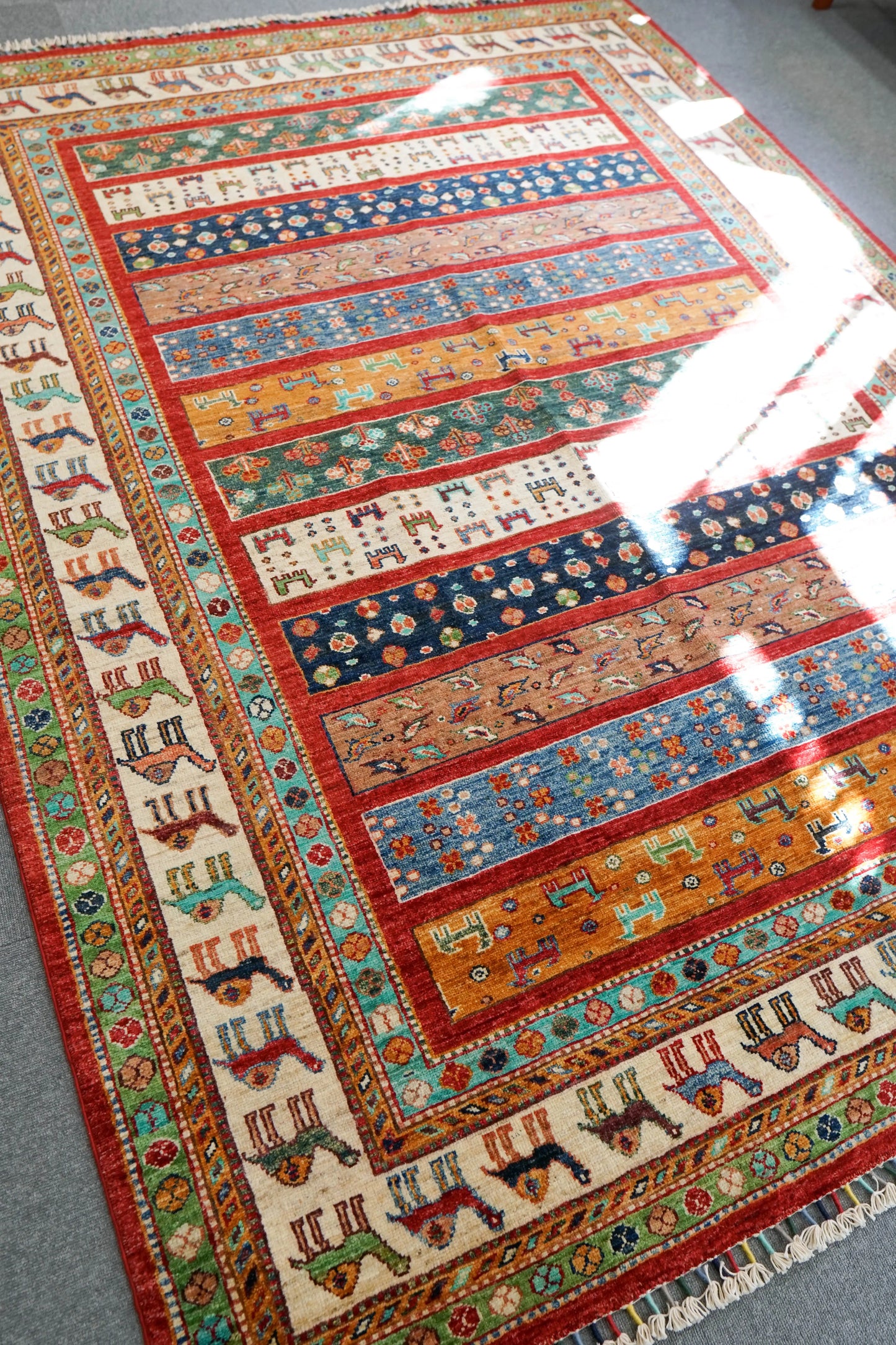 234×178cm アフガニスタン 手織り絨毯 ペルシャ絨毯 ギャッベ Decorworks